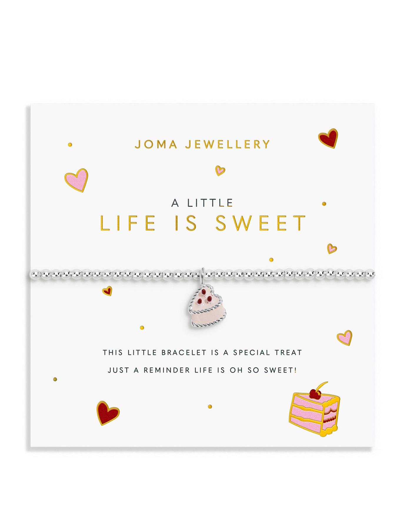 Katie Loxton A LITTLE VIBES , LIFE IS SWEET , Silver Plated , Bracelet , 17.5cm stretch
