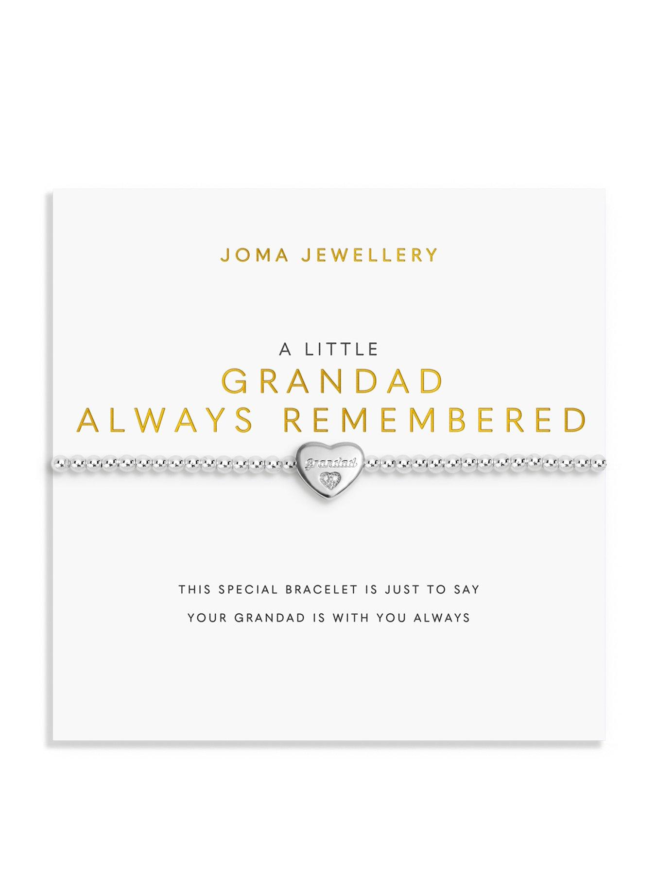 Joma Jewellery REMEMBRANCE A LITTLE , GRANDAD , Silver Plated , Bracelet , 17.5cm stretch