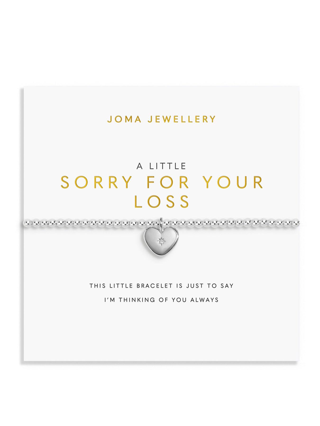 Joma Jewellery REMEMBRANCE A LITTLE , SORRY FOR YOUR LOSS , Silver Plated , Bracelet , 17.5cm stretch