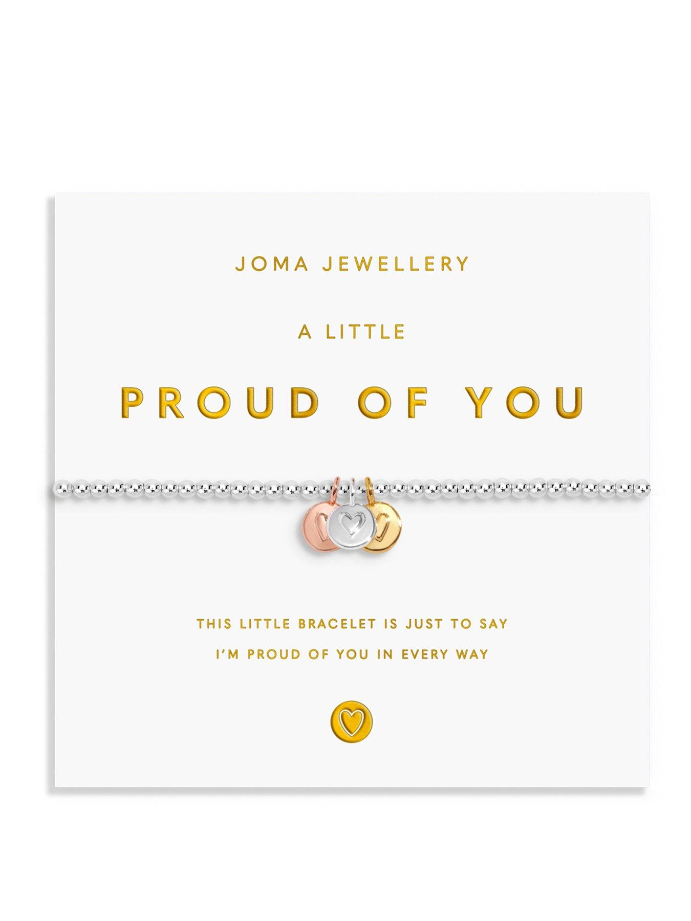 Image 1 of 5 of Joma Jewellery A LITTLE CHARMED MOMENTS , PROUD OF YOU , Silver, Gold & Rose Gold Plated , Bracelet , 17.5cm stretch