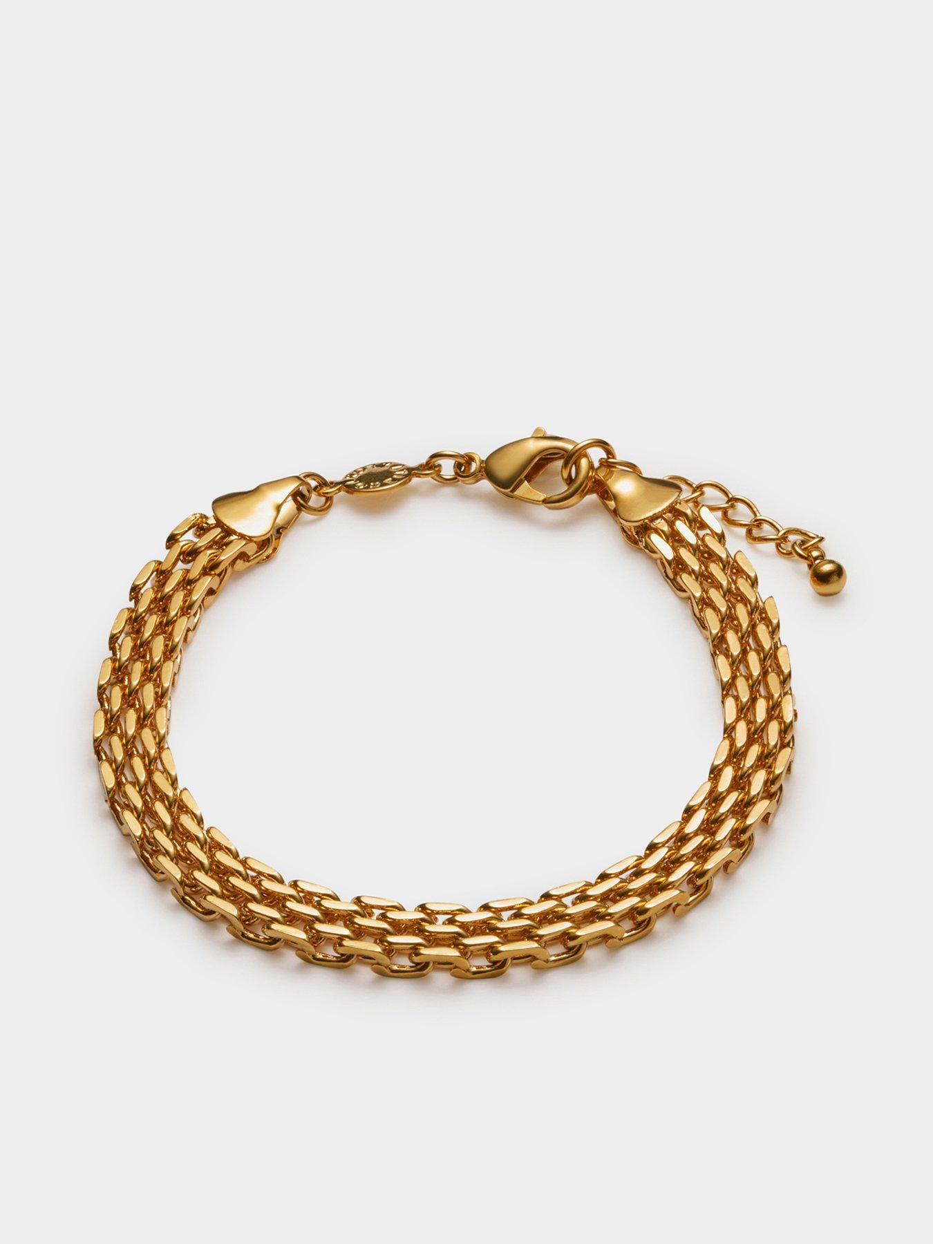 katie-loxton-braid-chain-bracelet-gold-coated-18cm-3cm-extenderstillFront