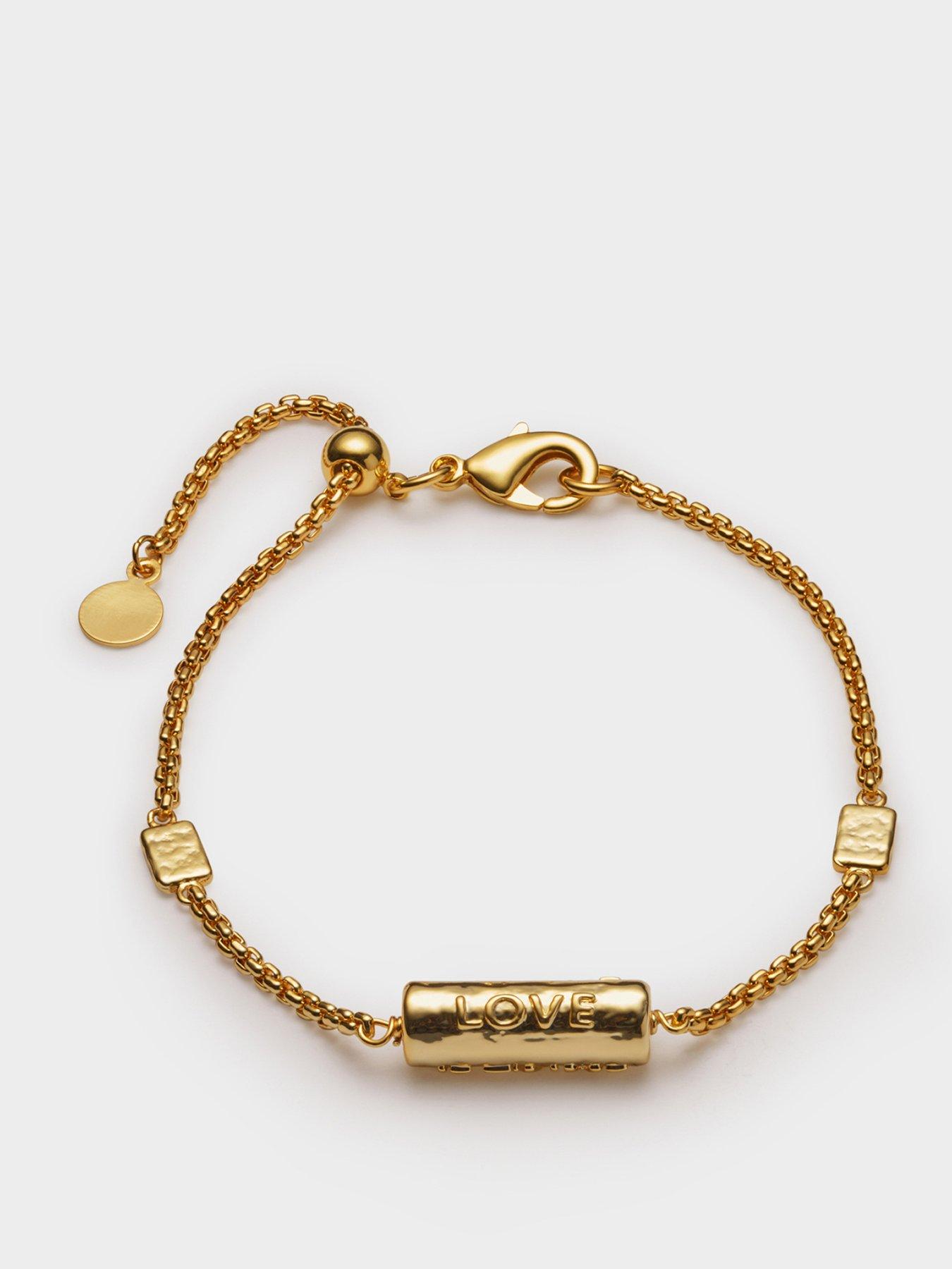 Image 1 of 7 of Katie Loxton LOVE LANGUAGE BRACELET , Gold Coated , 18cm + 3cm extender
