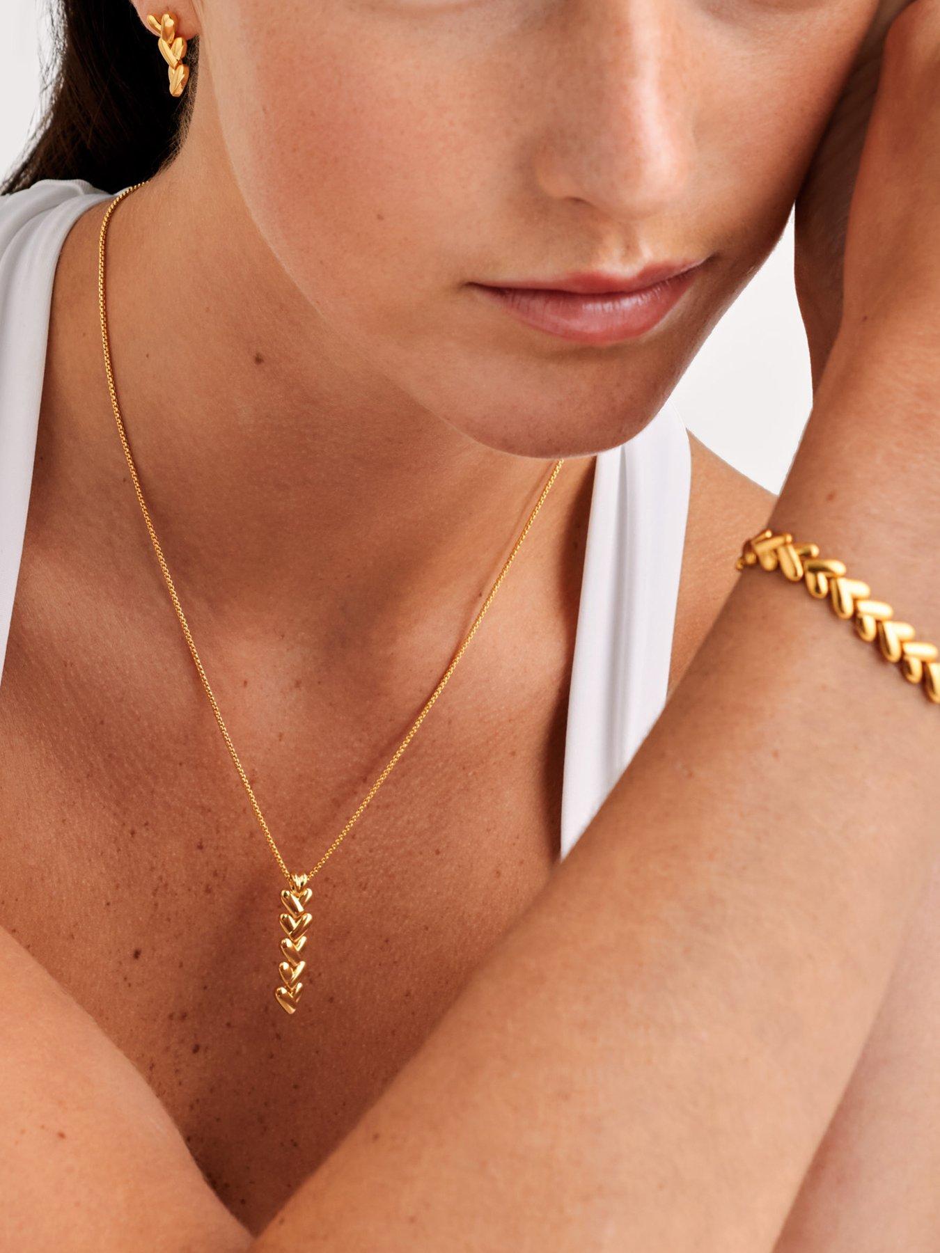 Image 1 of 5 of Katie Loxton HEART LINK NECKLACE , Gold Coated , 45cm + 5cm extender