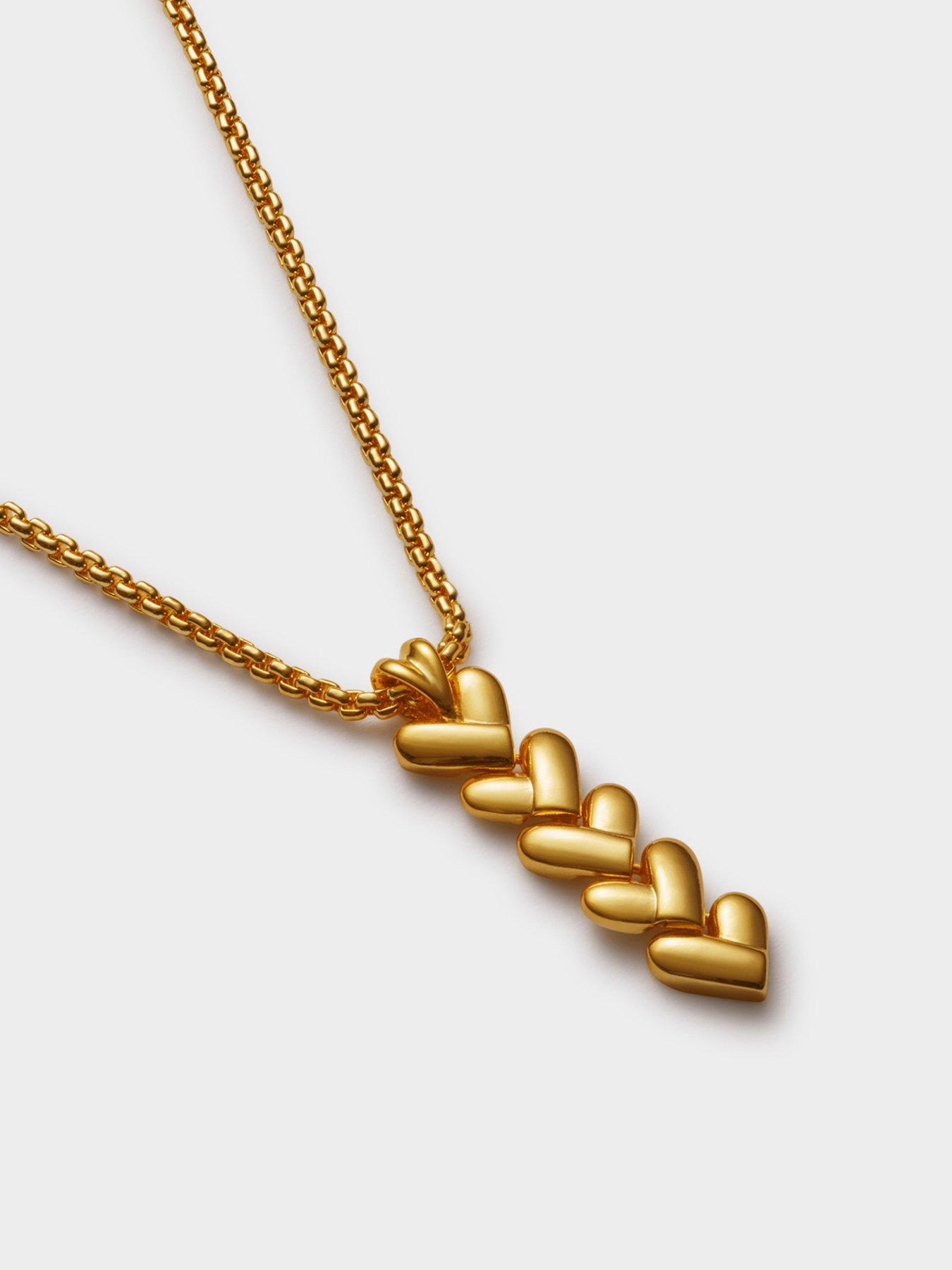Image 4 of 5 of Katie Loxton HEART LINK NECKLACE , Gold Coated , 45cm + 5cm extender