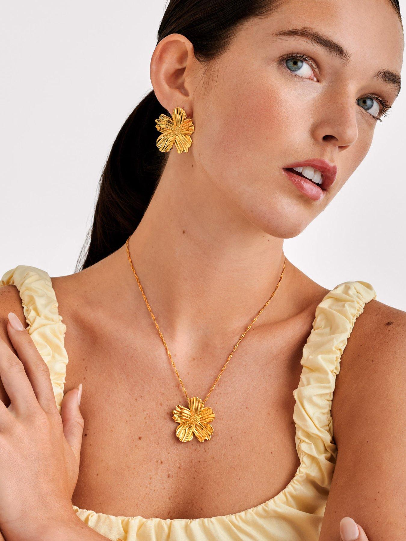 katie-loxton-floramour-necklace-gold-coated-45cm-5cm-extender