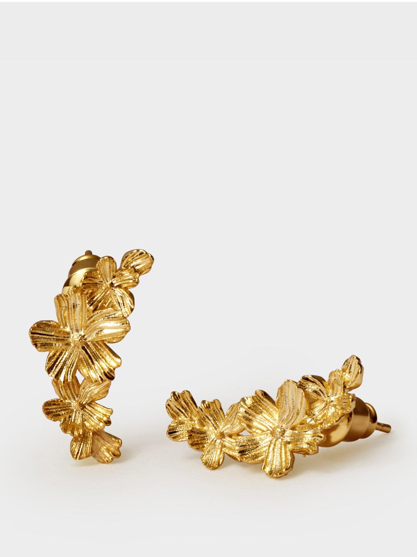 Image 1 of 4 of Katie Loxton FLORAMOUR CRAWLER EARRINGS , Gold Coated ,