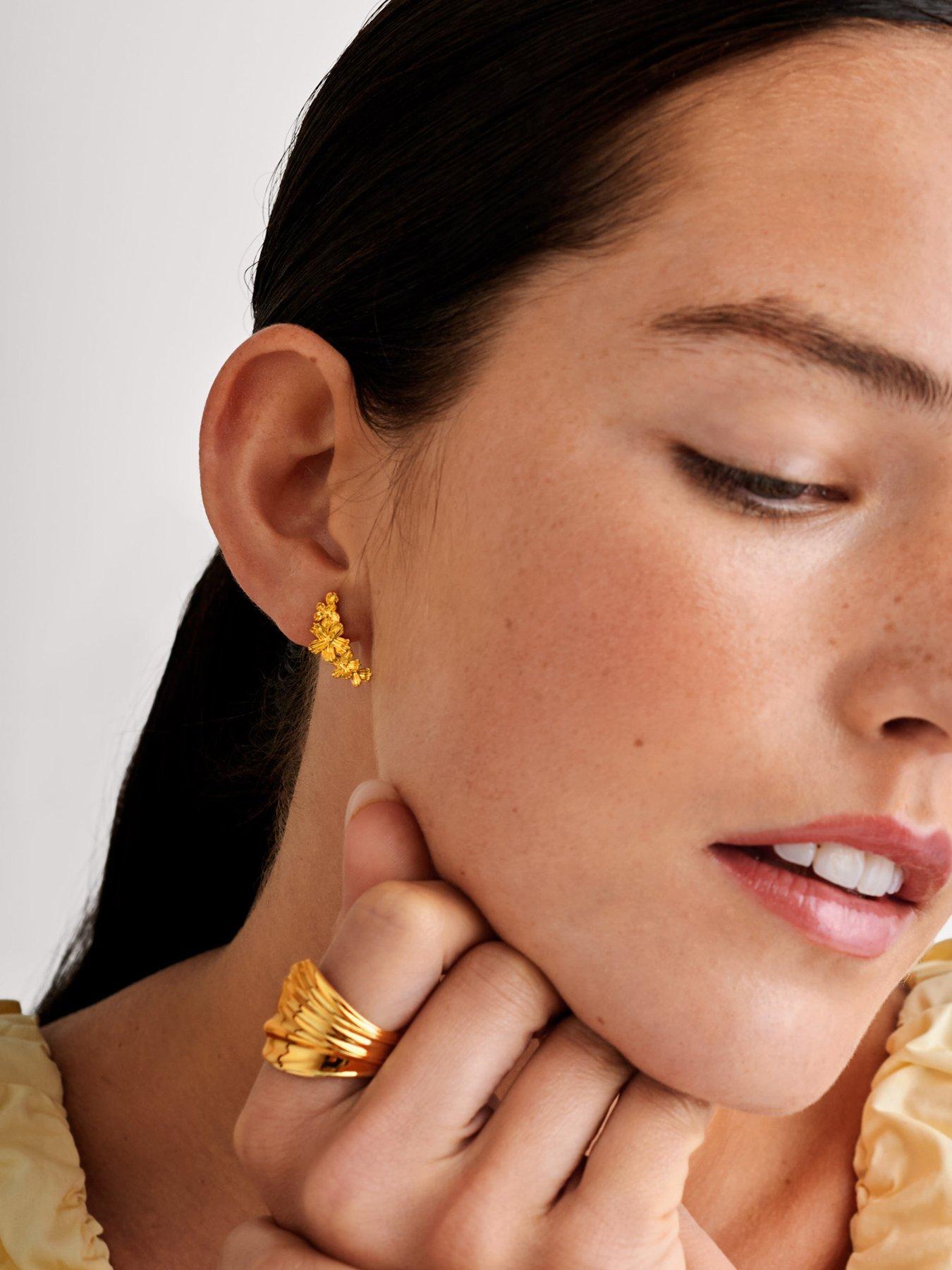 Image 2 of 4 of Katie Loxton FLORAMOUR CRAWLER EARRINGS , Gold Coated ,