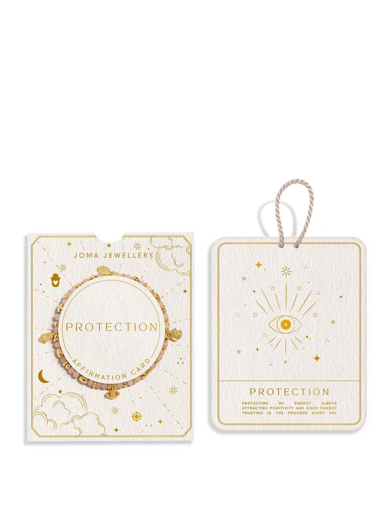 Katie Loxton AFFIRMATION CARD , PROTECTION , Gold Plated , Bracelet , 17.5cm stretch