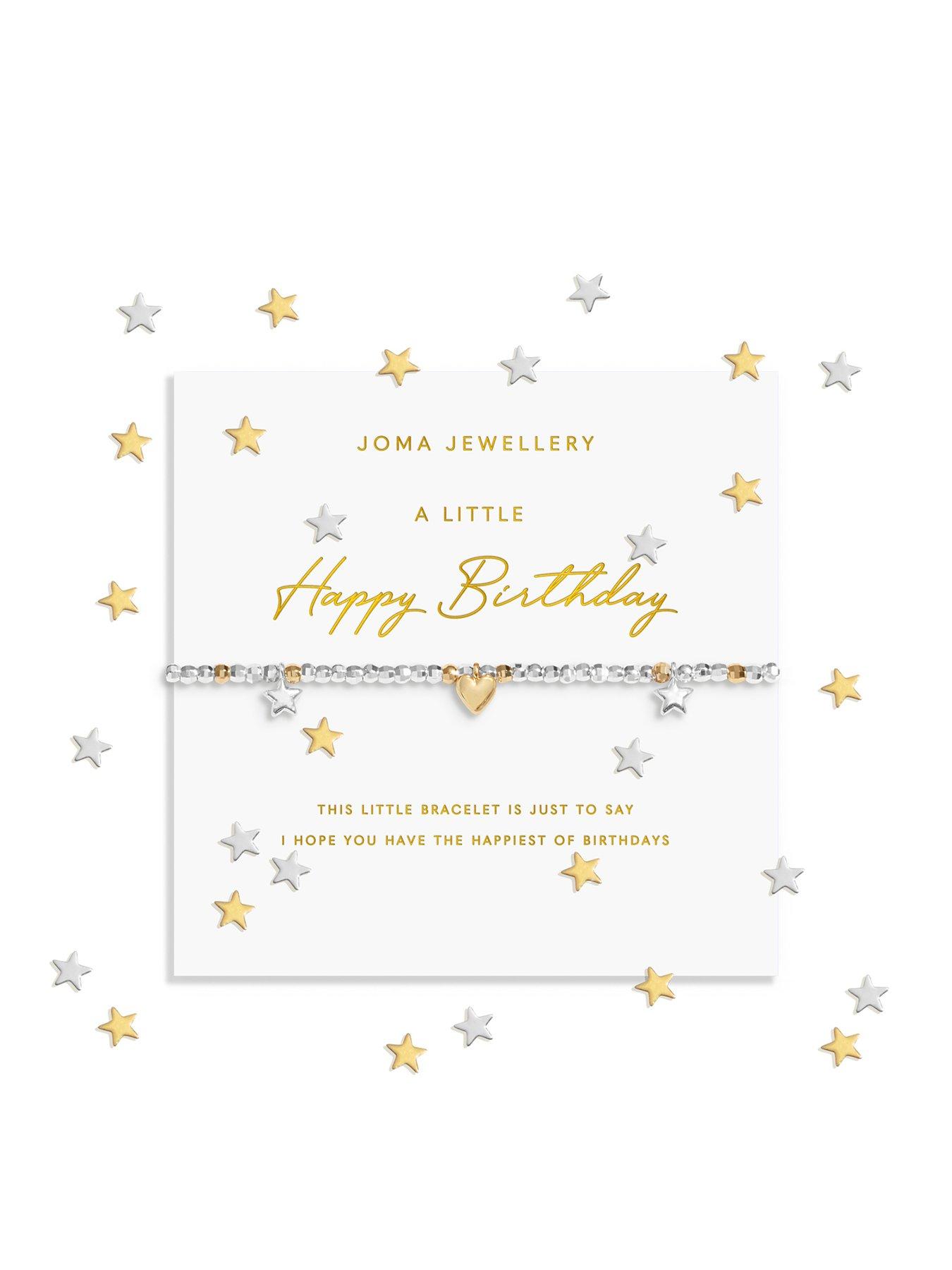 Image 1 of 5 of Joma Jewellery SPARKLE CONFETTI A LITTLE , HAPPY BIRTHDAY , Silver & Gold Plated , Bracelet , 17.5cm stretch