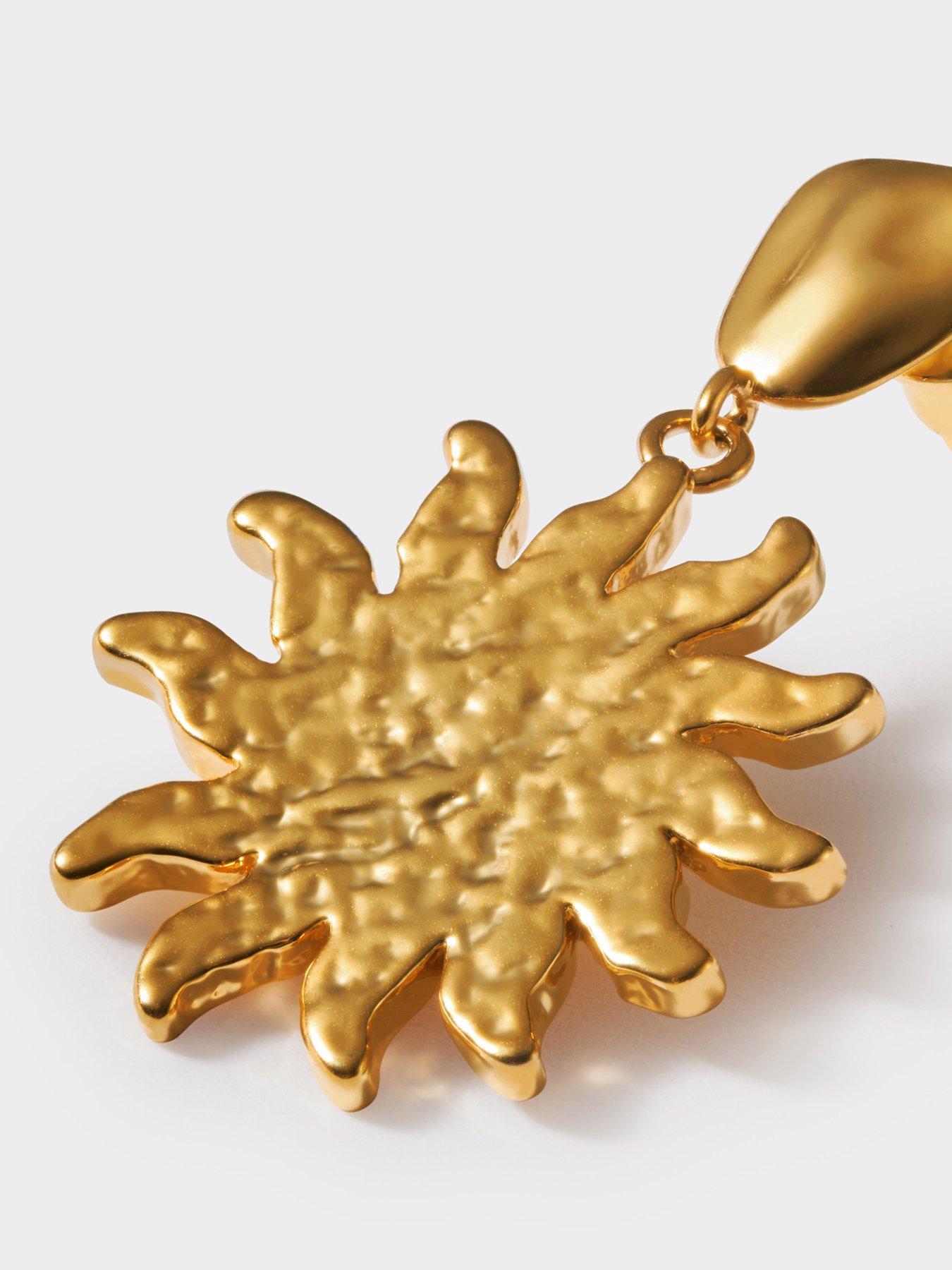 Image 3 of 4 of Katie Loxton SOLESI SUN EARRINGS , Gold Coated , 2.6cm x 1.8cm x 0.2cm
