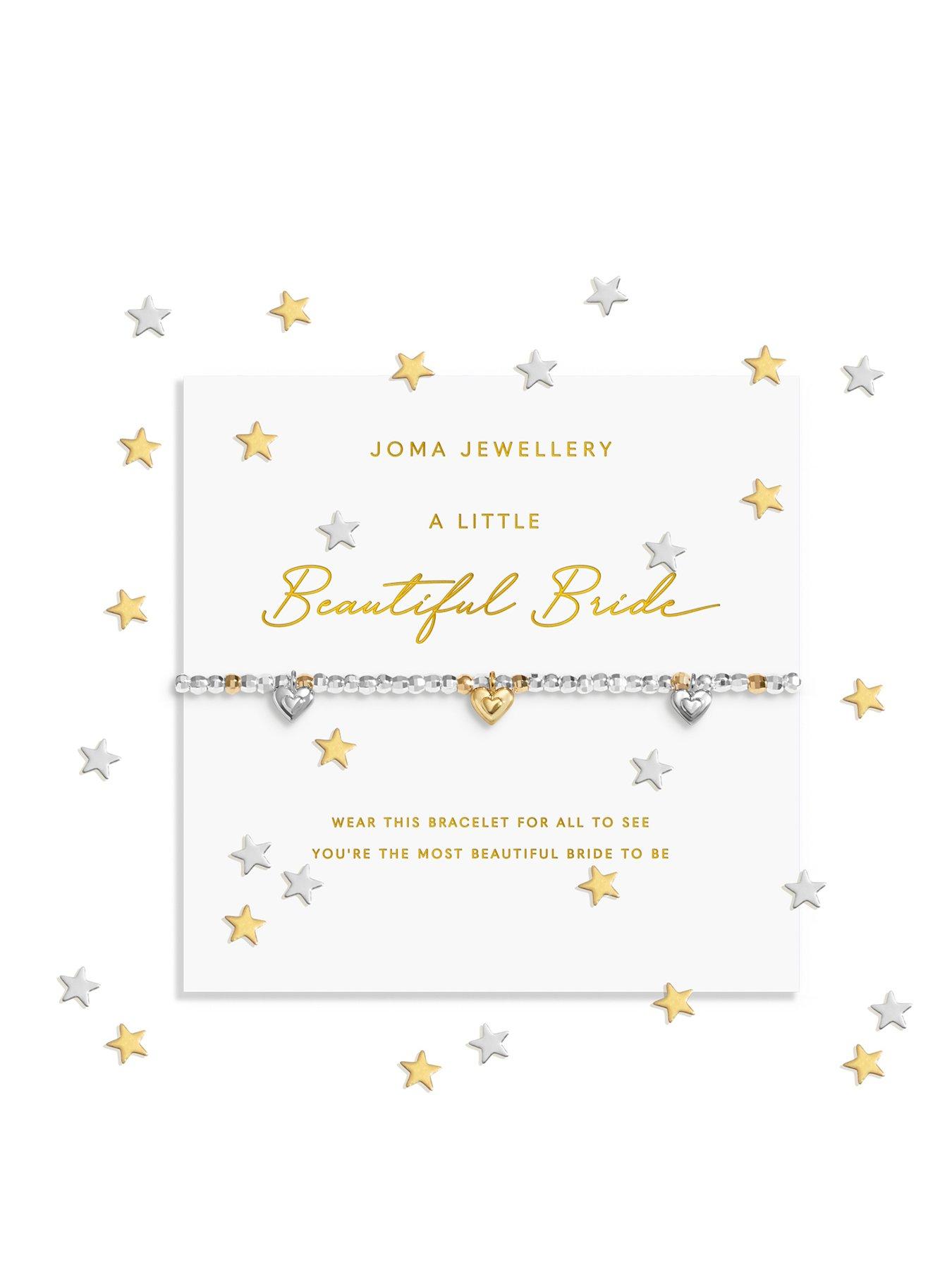Katie Loxton SPARKLE CONFETTI A LITTLE , BEAUTIFUL BRIDE , Silver & Gold Plated , Bracelet , 17.5cm stretch
