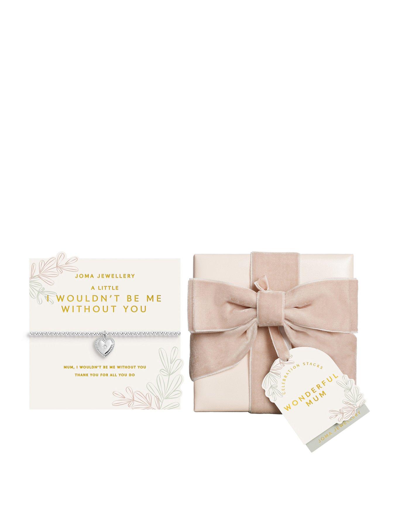 Joma Jewellery CELEBRATION STACK GIFT SET , WONDERFUL MUM , Bracelet, Necklace & Earrings , 17.5cm stretch & 46cm + extender