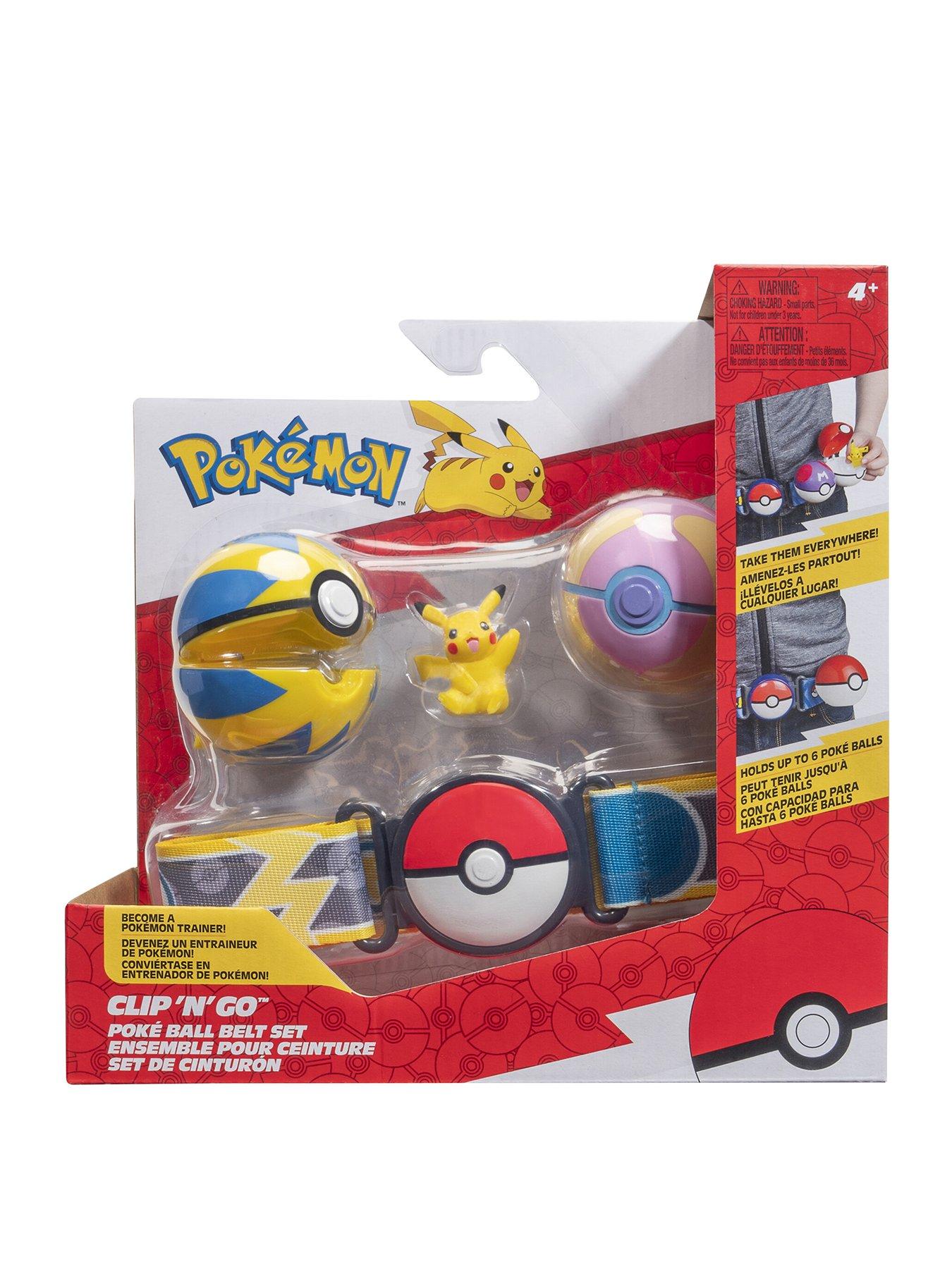 Pokemon Pokemon Pikachu Clip 'N' Go Belt Set - Includes Themed Belt and 2-Inch Pikachu Battle Figure with Heal Ball and Quick Ball Accessories