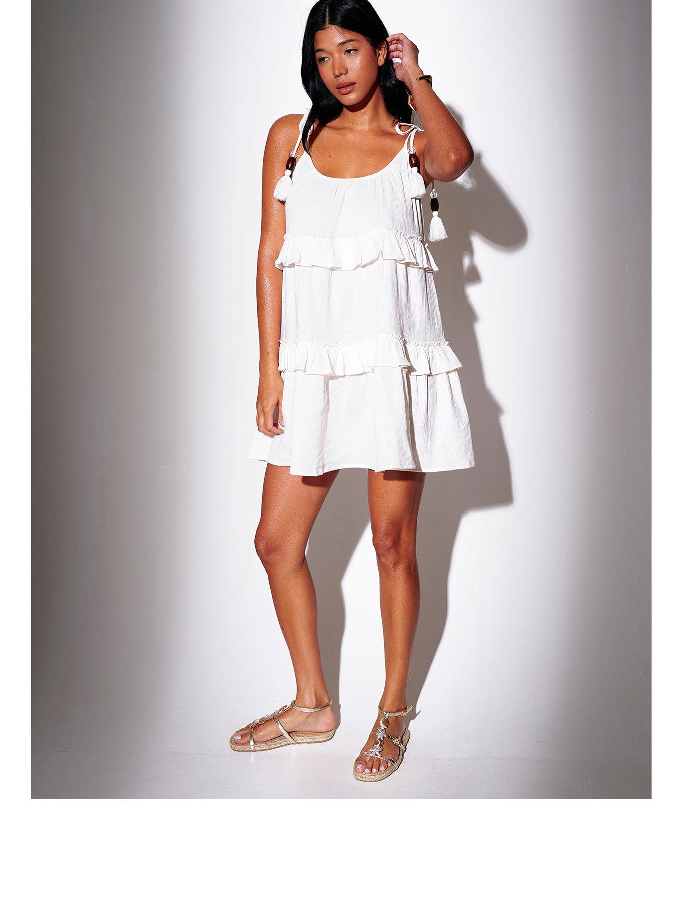 Image 3 of 4 of South Beach Metallic Shell Embellished Sandal - Gold