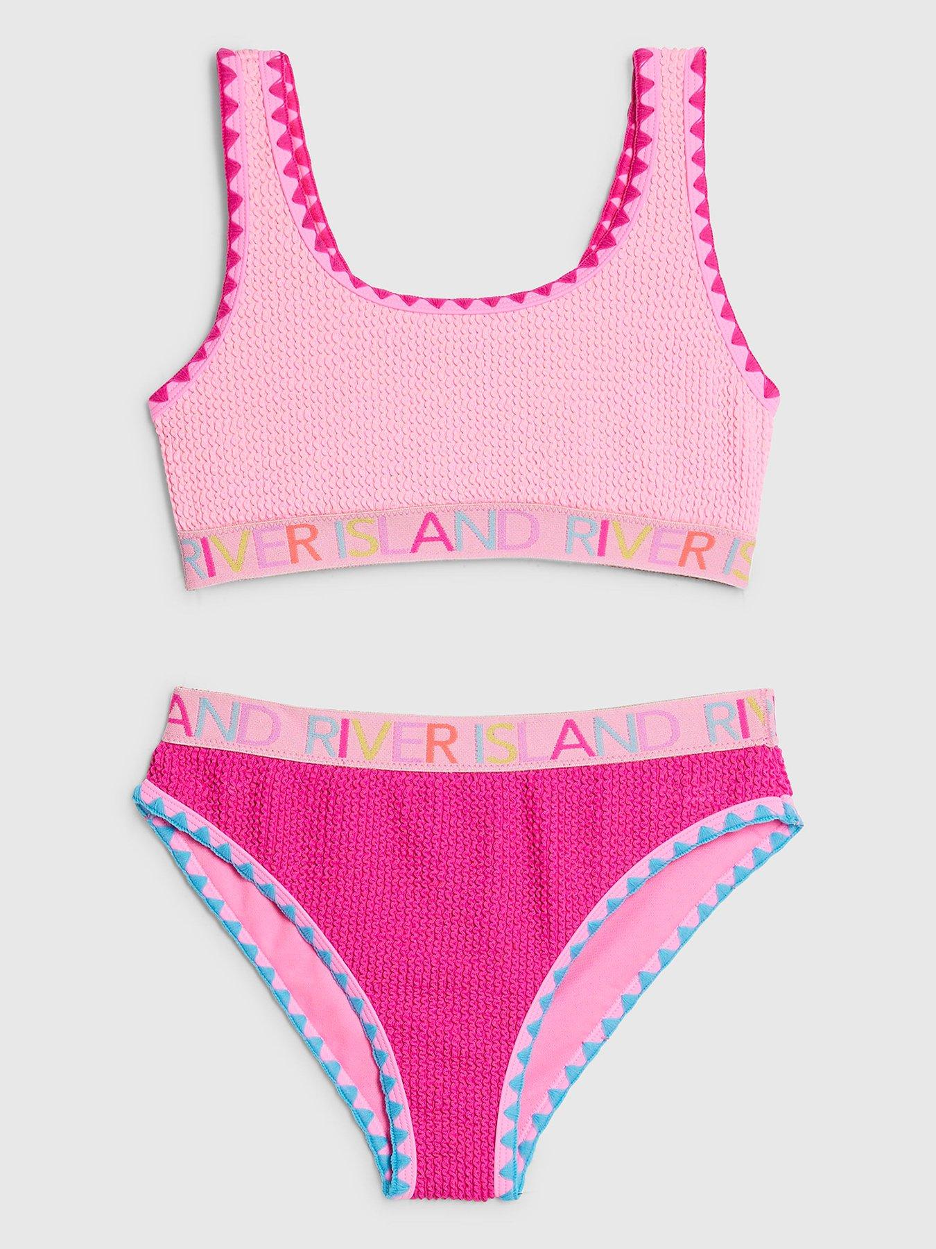 river-island-older-girls-textured-elastic-bikini-set-pinkfront