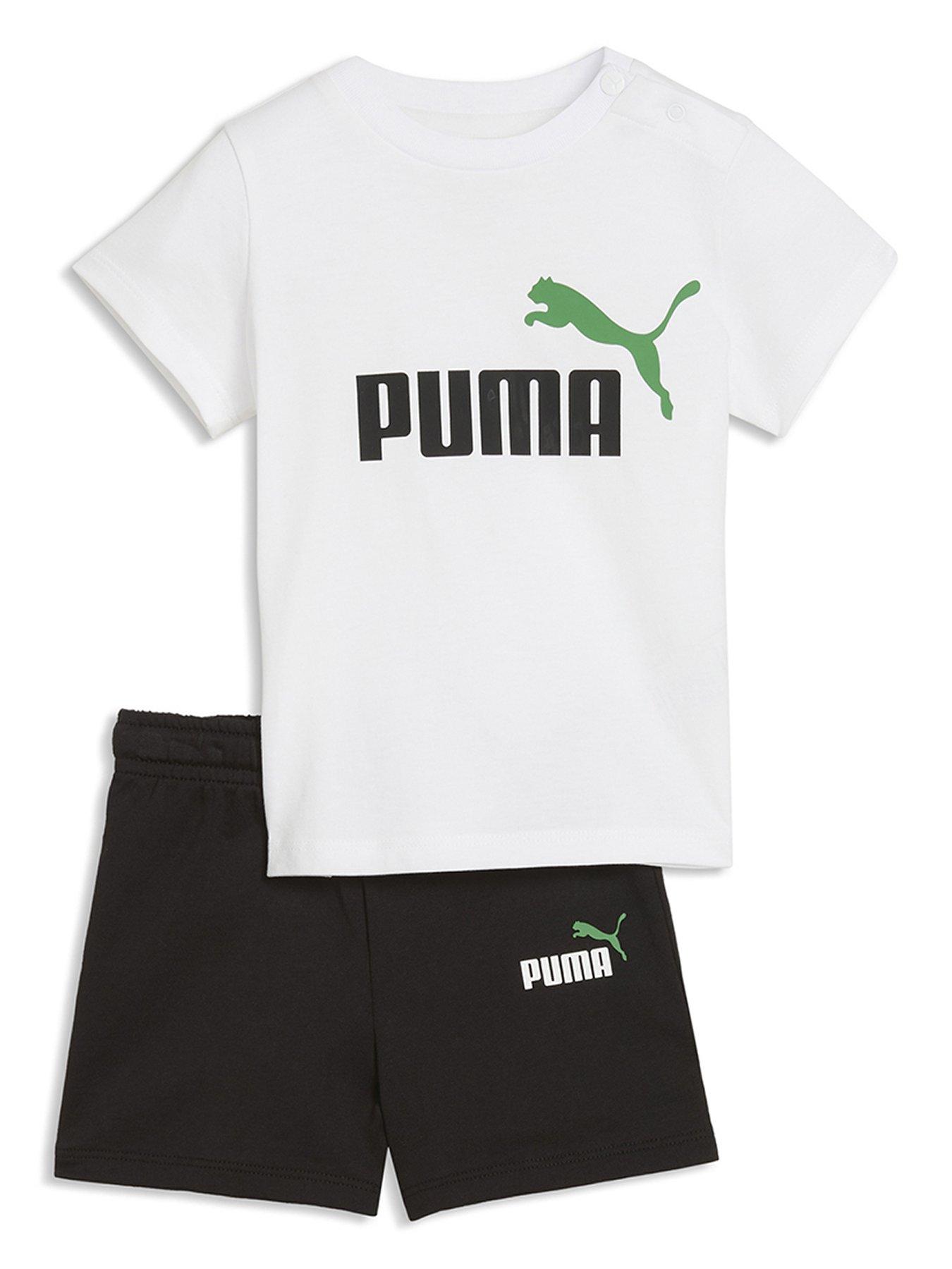 Puma Boys Infant Minicats T-Shirt And Shorts Set - Black/White