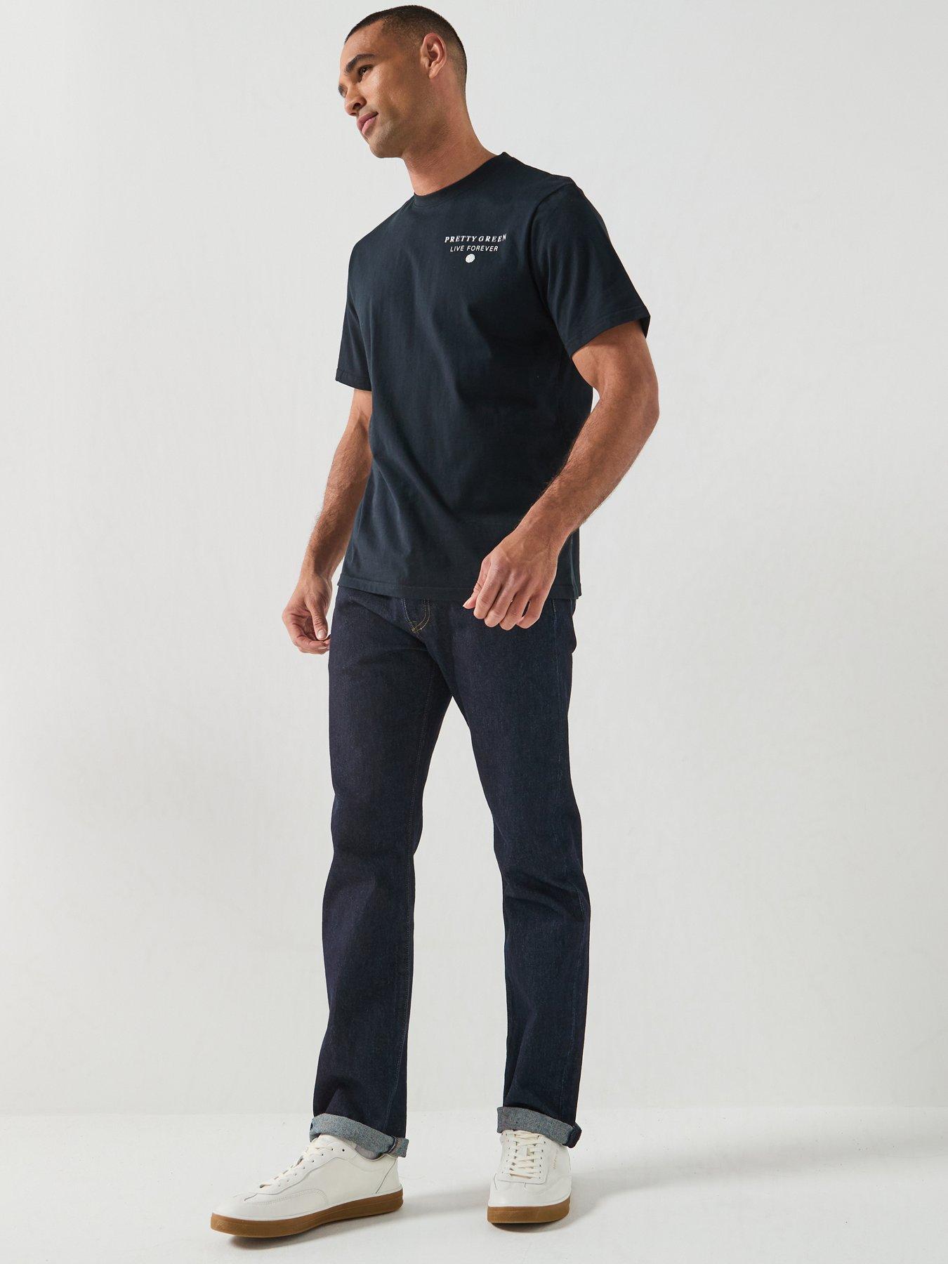 Image 3 of 6 of Pretty Green Refractive Boxy Fit Short Sleeve T-Shirt - Black