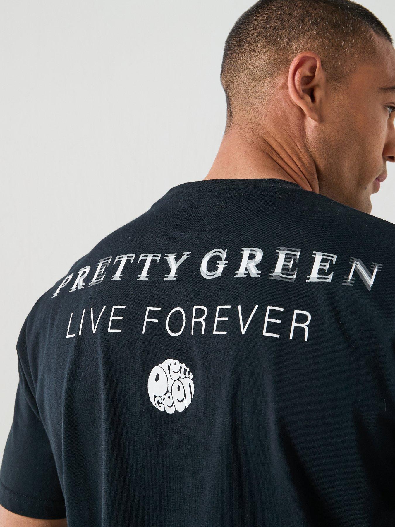 Image 5 of 6 of Pretty Green Refractive Boxy Fit Short Sleeve T-Shirt - Black
