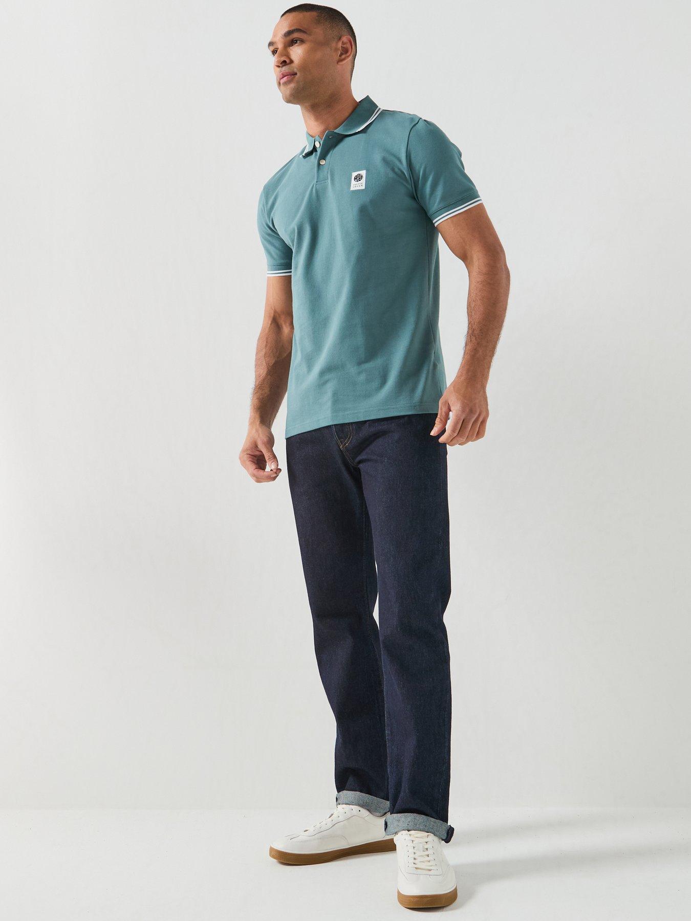 Image 3 of 5 of Pretty Green Pretty Green Rayner Tipped Collar Short Sleeve Polo Shirt - Green