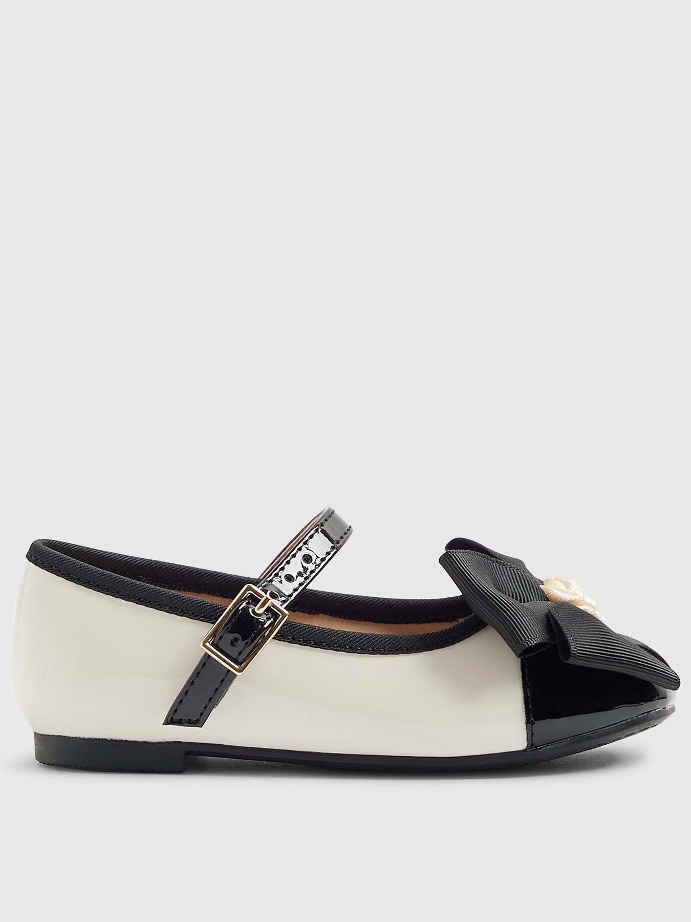 River Island Mini Girls Rose Bow Ballerina Pumps - Cream