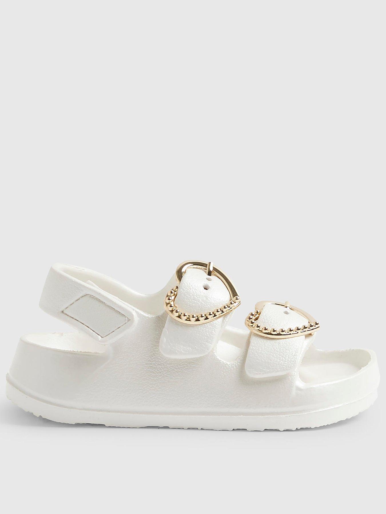 river-island-mini-girls-double-strap-moulded-sandals-whitefront
