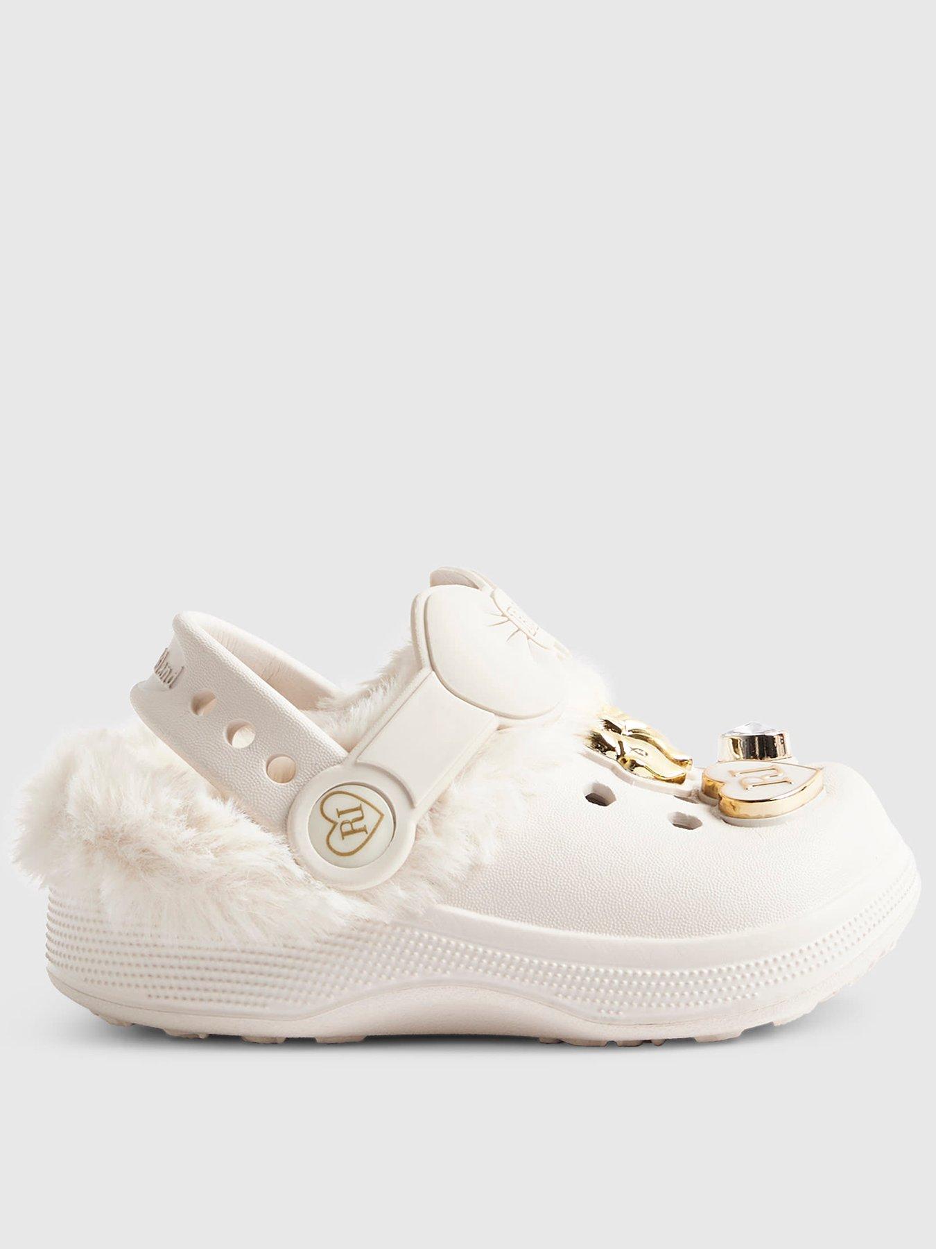 river-island-mini-girls-charm-faux-fur-clogs-cream