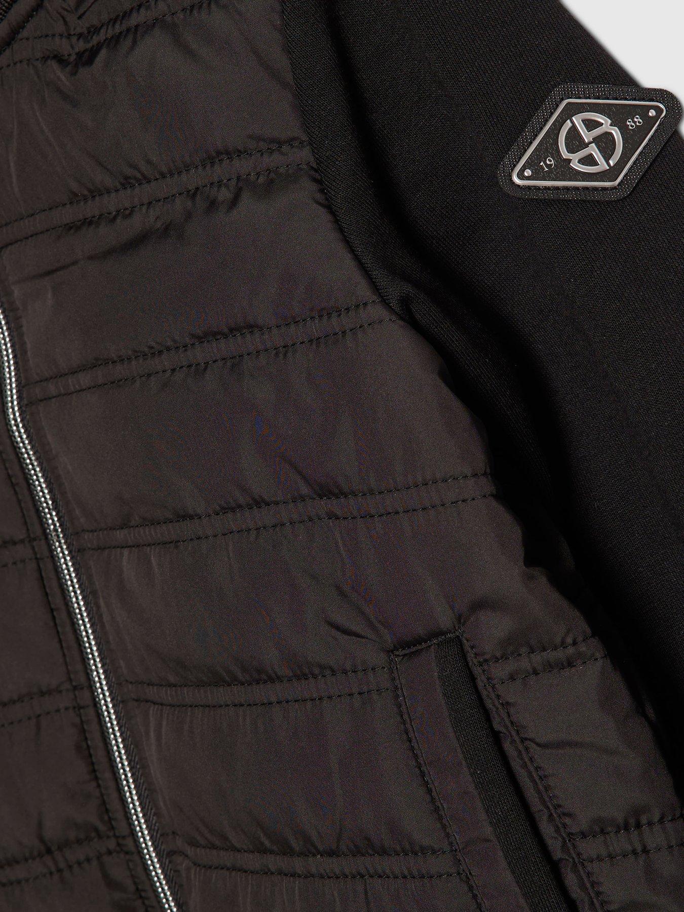 river-island-older-boys-zip-hooded-hybrid-jacket-blackdetail