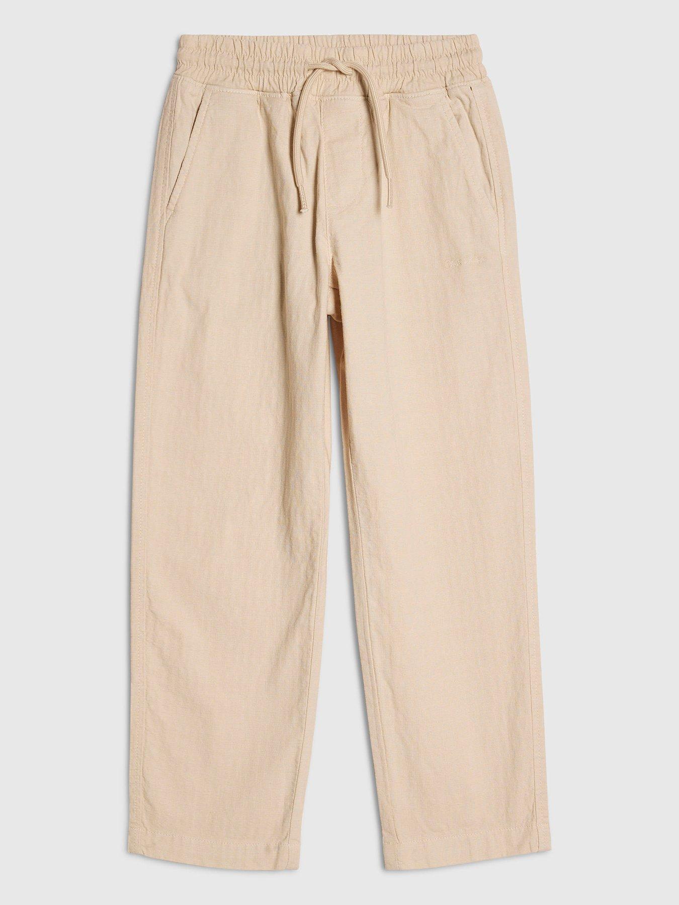 Image 2 of 6 of River Island Older Boys Elasticated Pull On Trousers - Beige