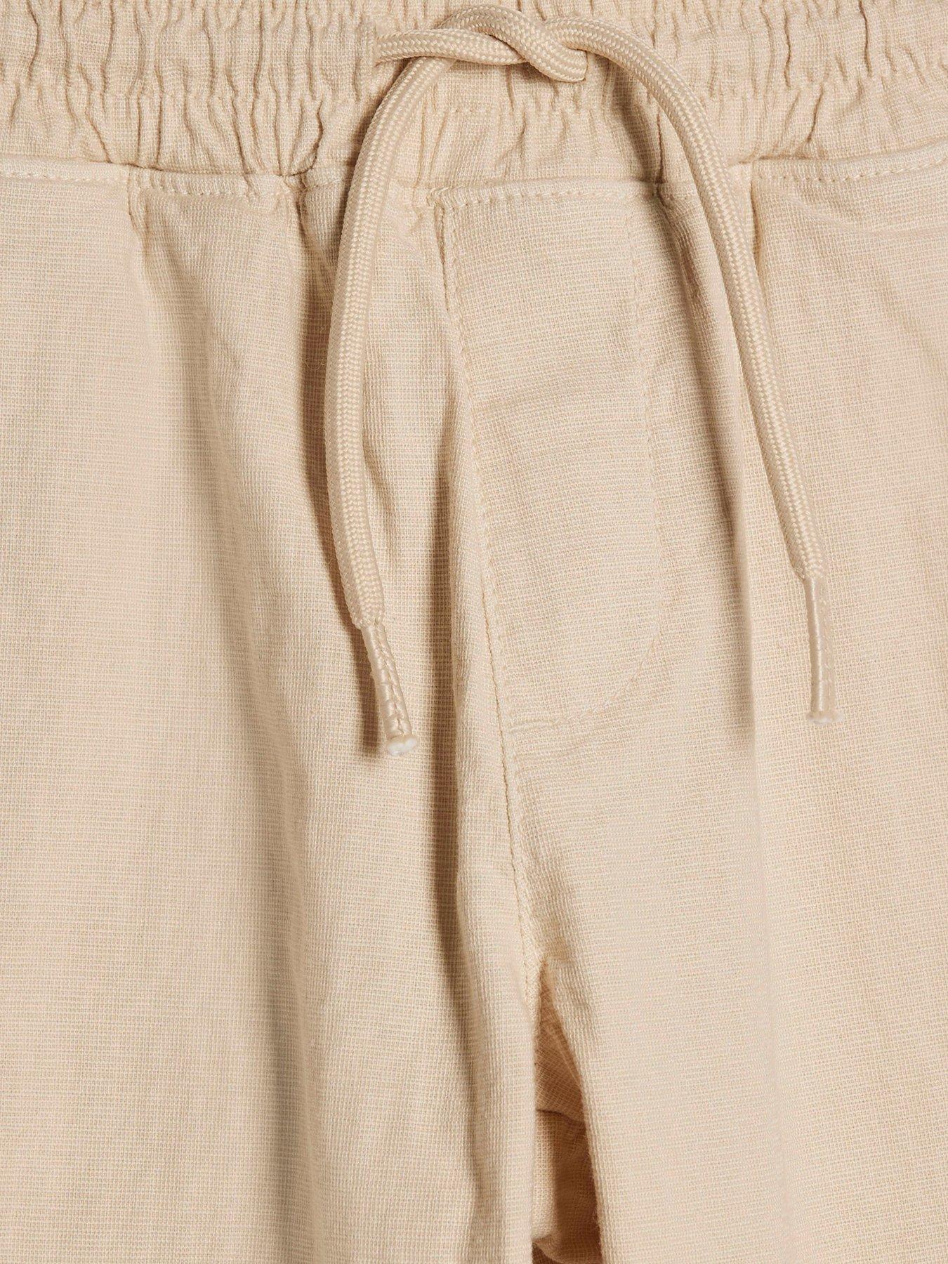 Image 4 of 6 of River Island Older Boys Elasticated Pull On Trousers - Beige