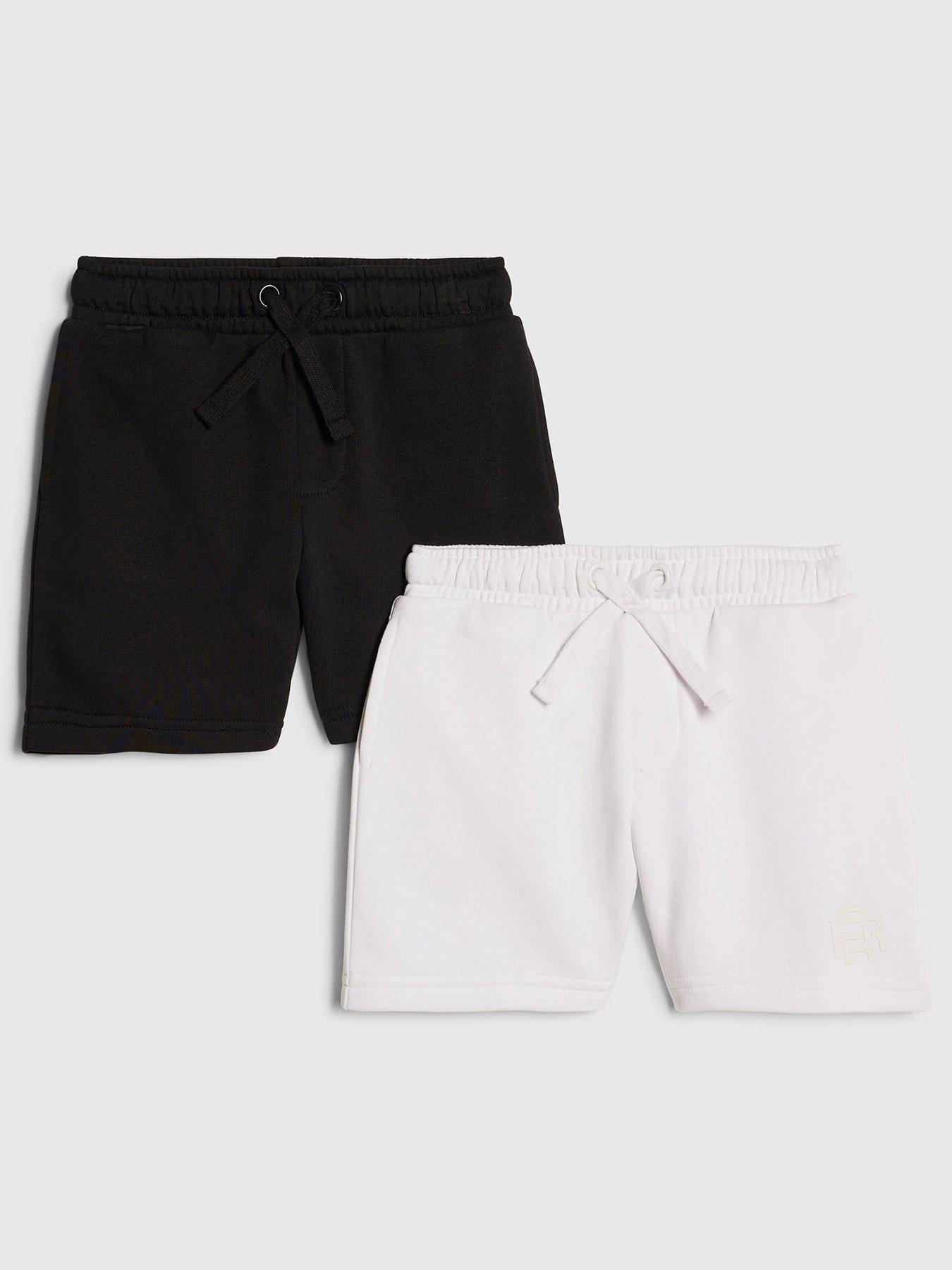Image 1 of 4 of River Island Mini Boys 2 Pack Shorts Set - Black/White