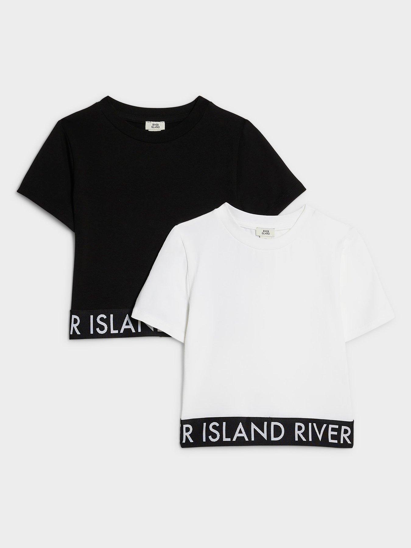 river-island-older-girls-2-pack-waistband-t-shirts-blackwhite
