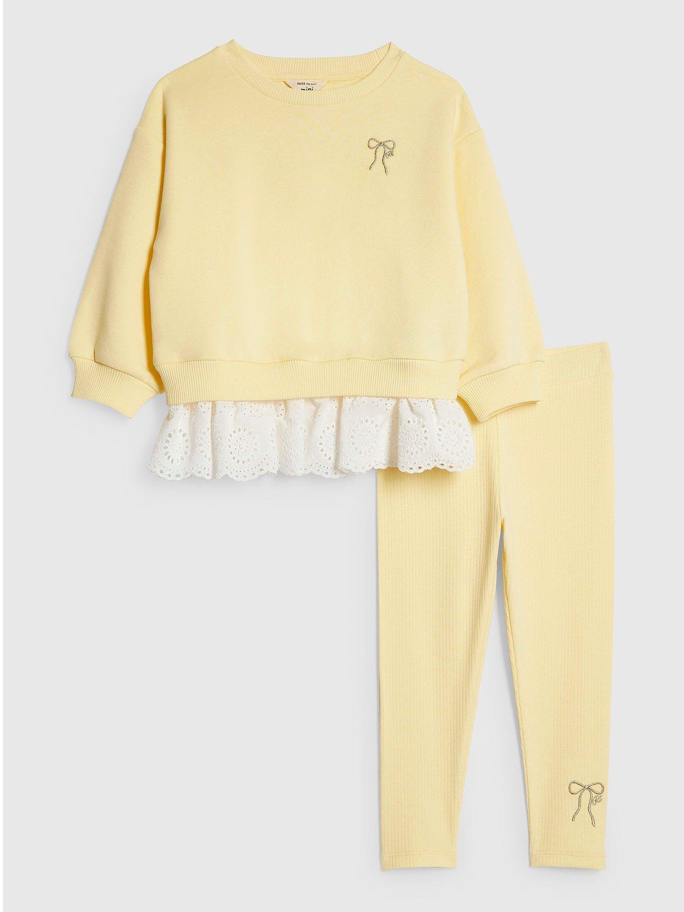 river-island-mini-girls-hybrid-bow-sweatshirt-set-yellow
