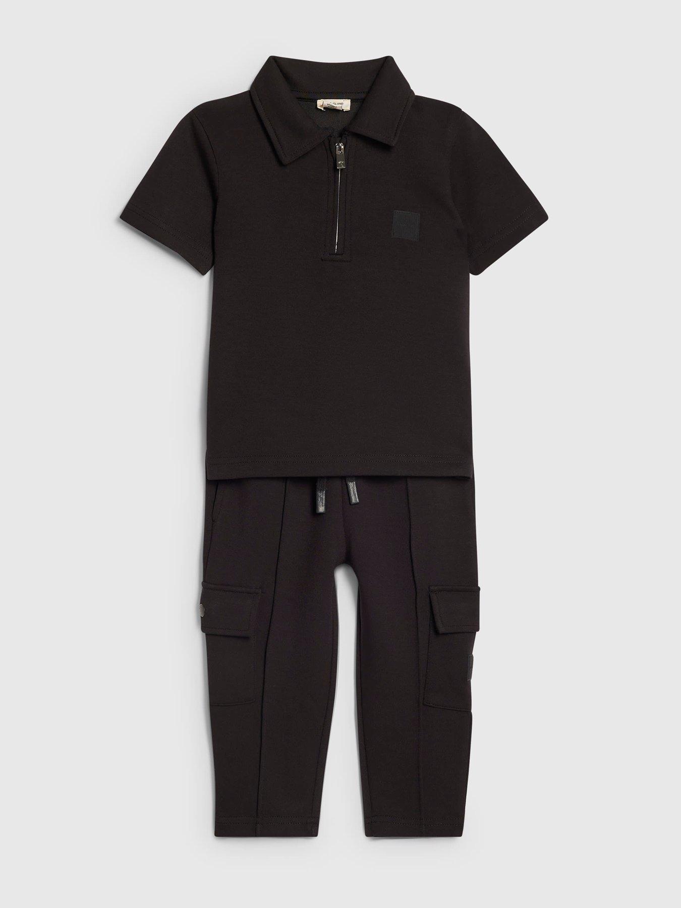 river-island-mini-mini-boys-slim-fit-polo-jogger-set-blackoutfit