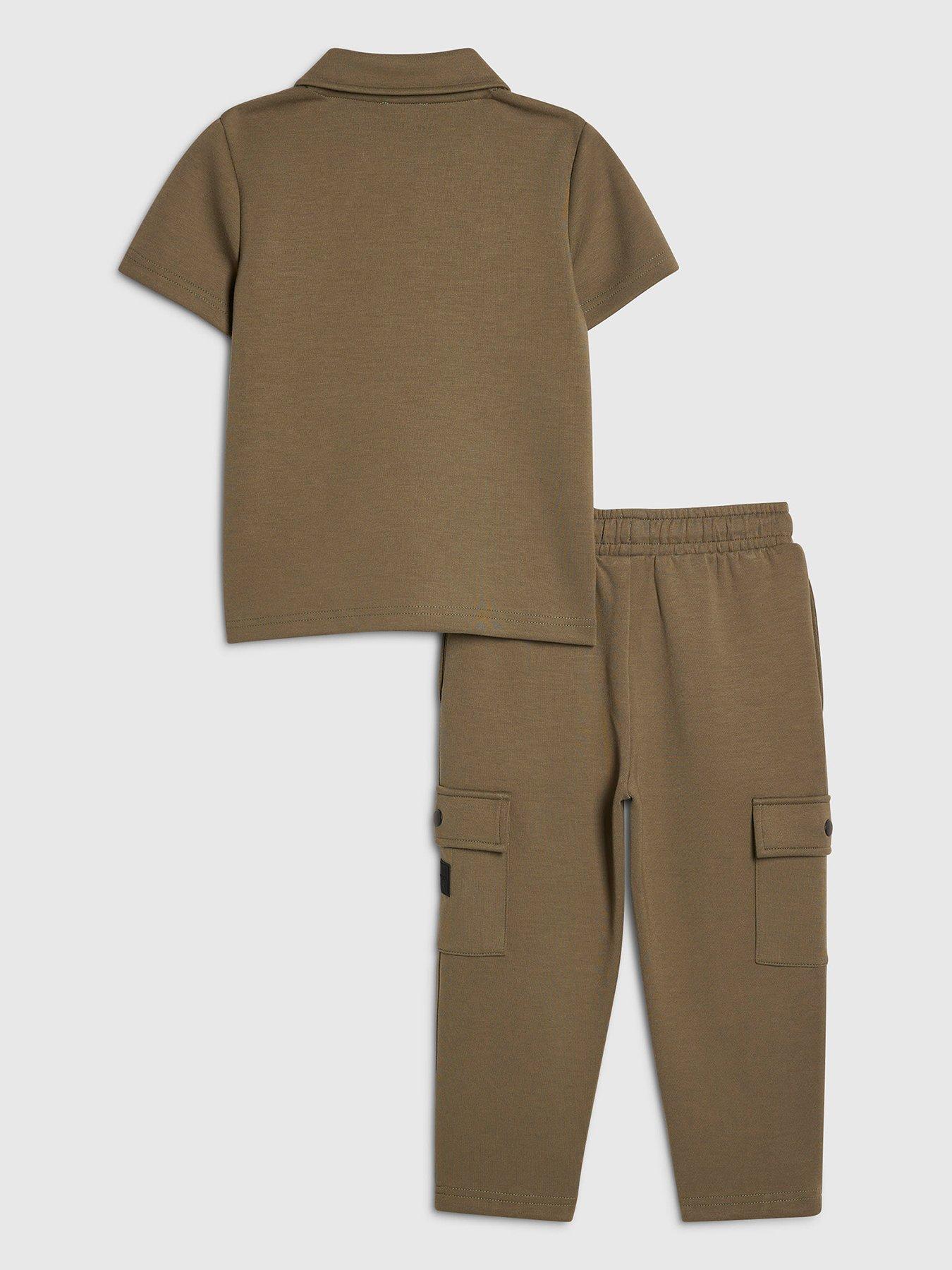 river-island-mini-mini-boys-slim-fit-polo-jogger-set-khakiback