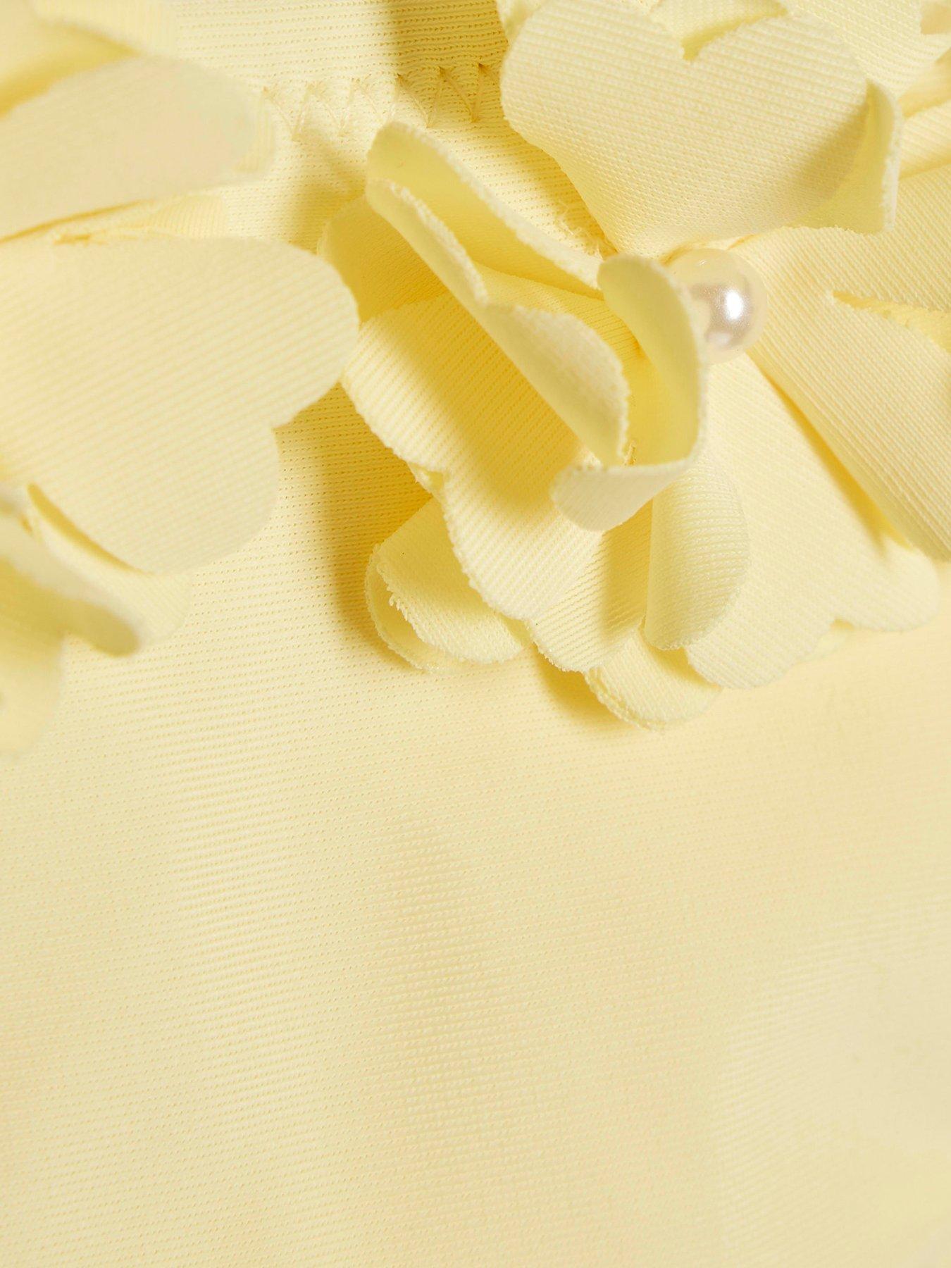 Image 4 of 4 of River Island Older Girls 3D Flower Bikini Set - Yellow