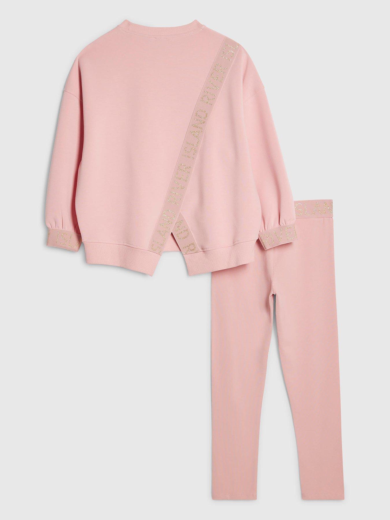 river-island-older-girls-branded-split-back-sweatshirt-set-pinkback