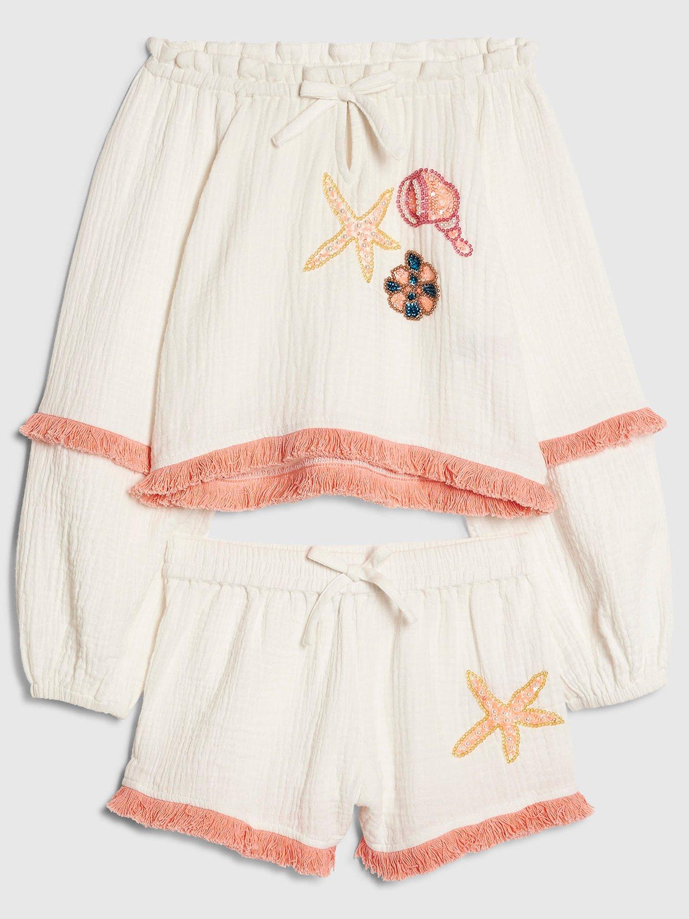 river-island-older-girls-shell-shorts-set-creamfront