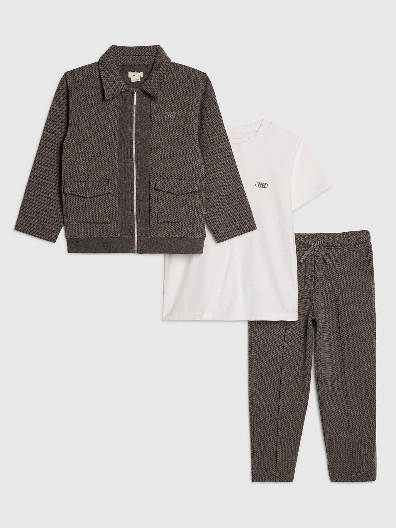 river-island-mini-boys-textured-harrington-3-piece-set-grey