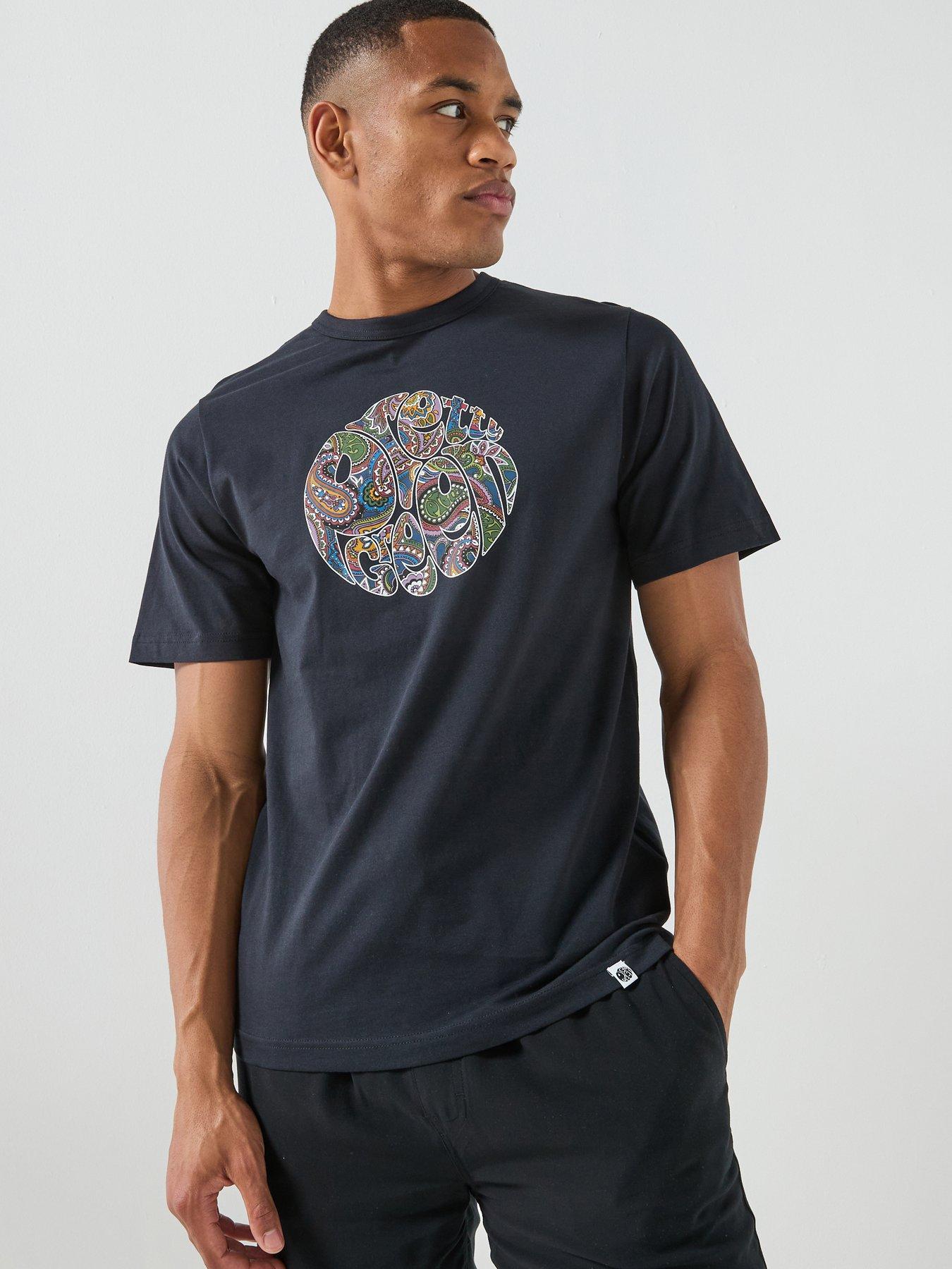 Pretty Green Pretty Green House Paisley Print Logo Short Sleeve T-shirt - Black