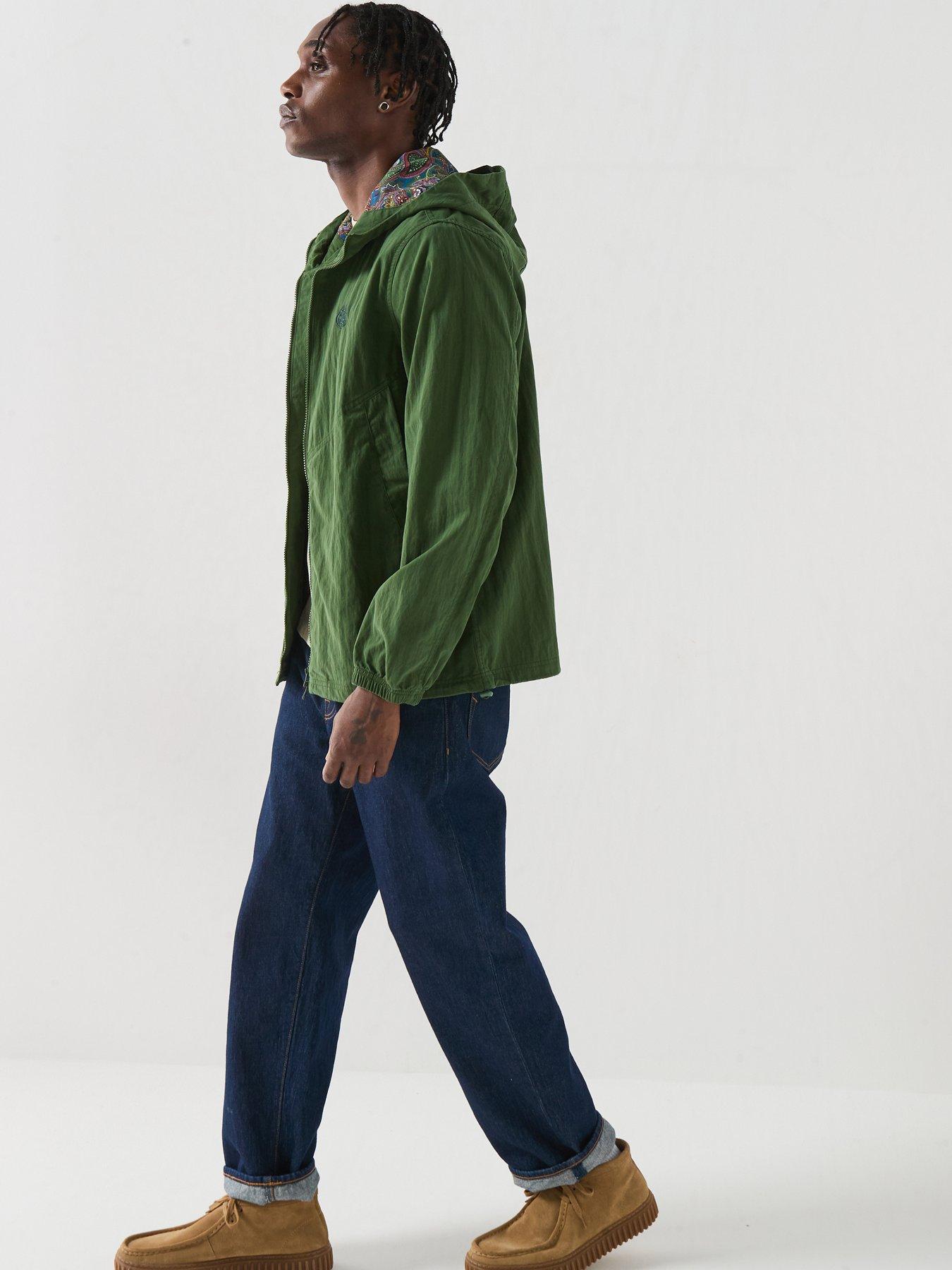 Image 4 of 6 of Pretty Green Pretty Green Feltham Festival Hooded Lightweight Jacket - Khaki