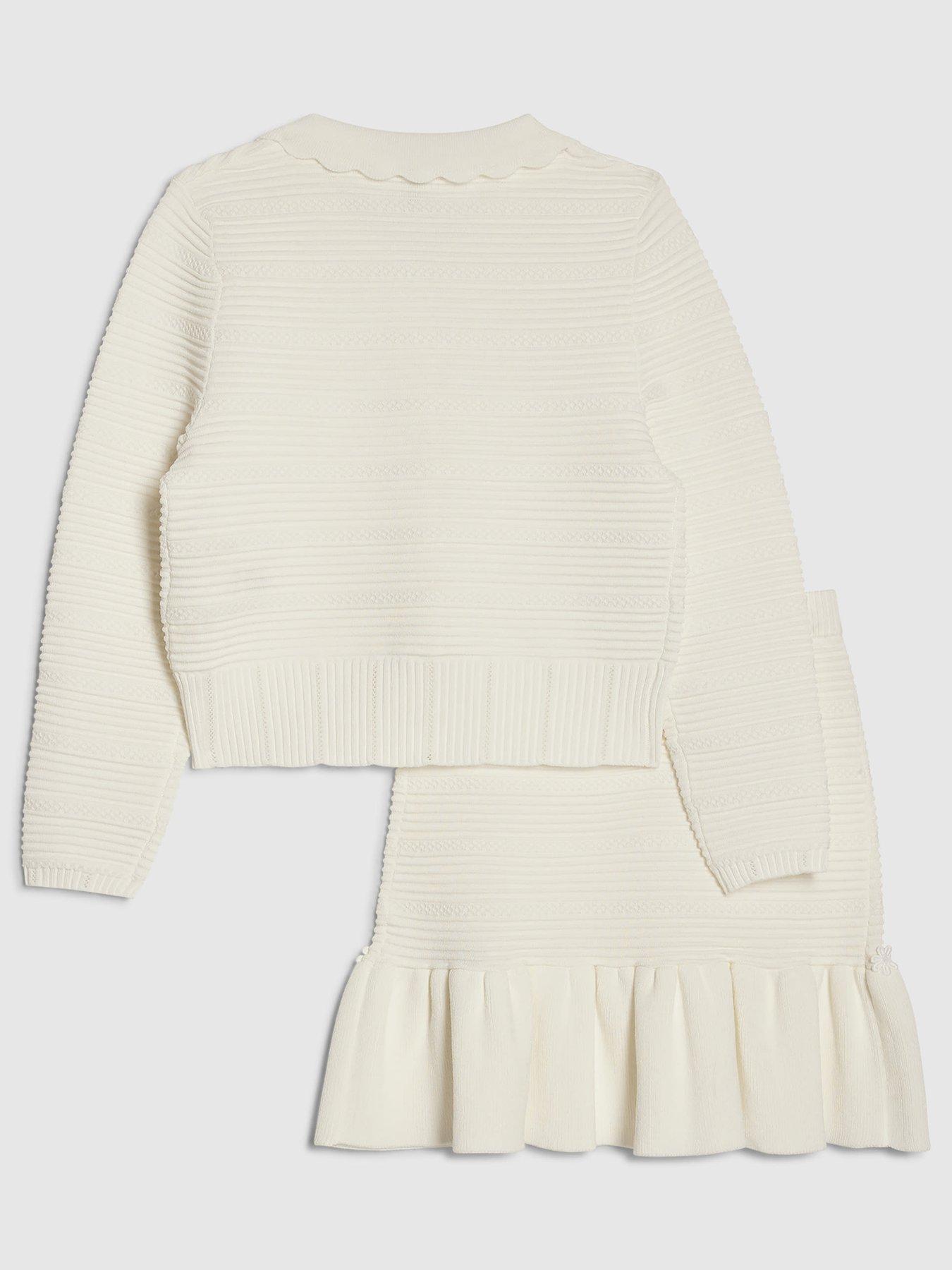 Image 3 of 5 of River Island Older Girls Floral Skirt Set - White