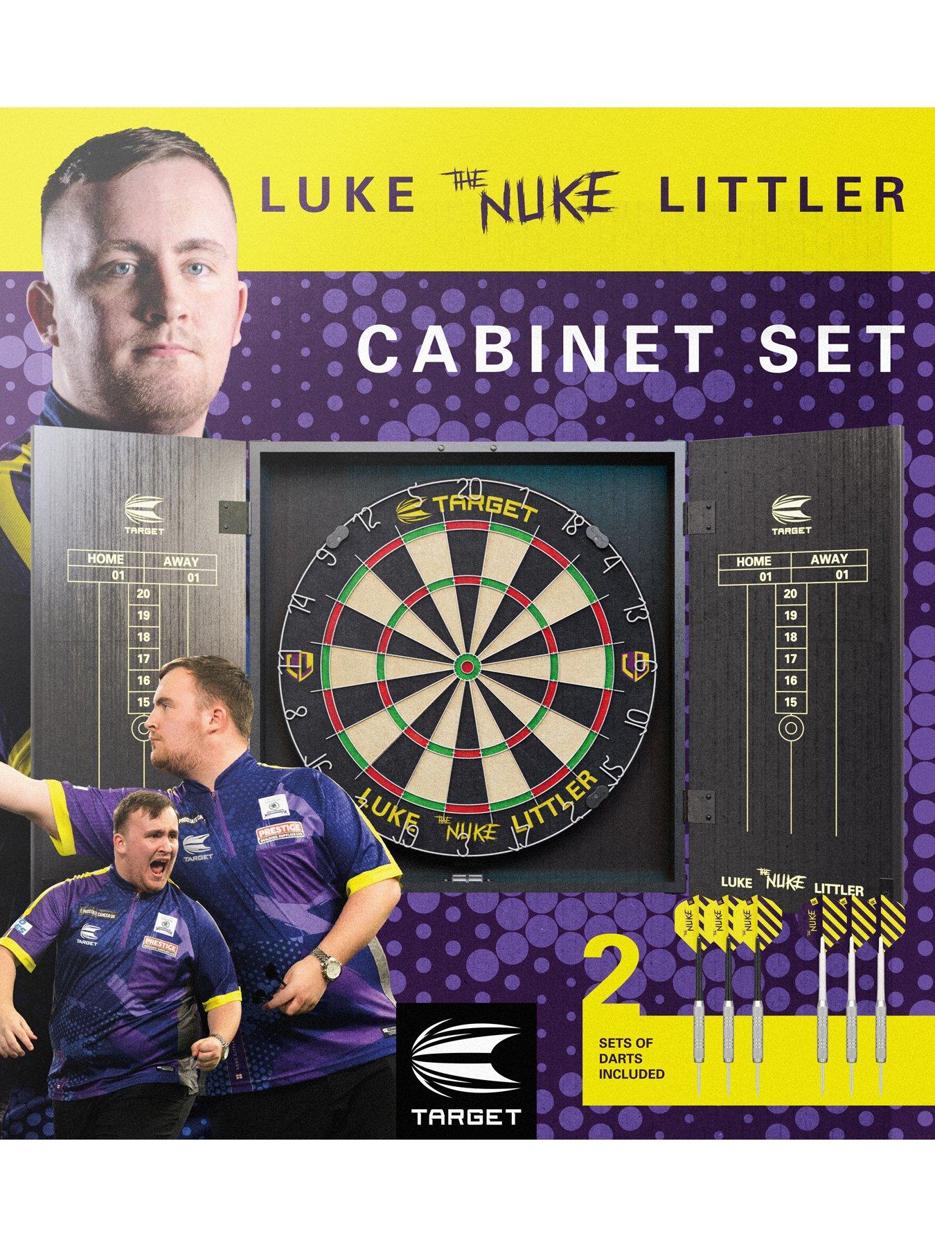 target-luke-littler-dartboard-and-cabinet-set-plus-dartsstillFront