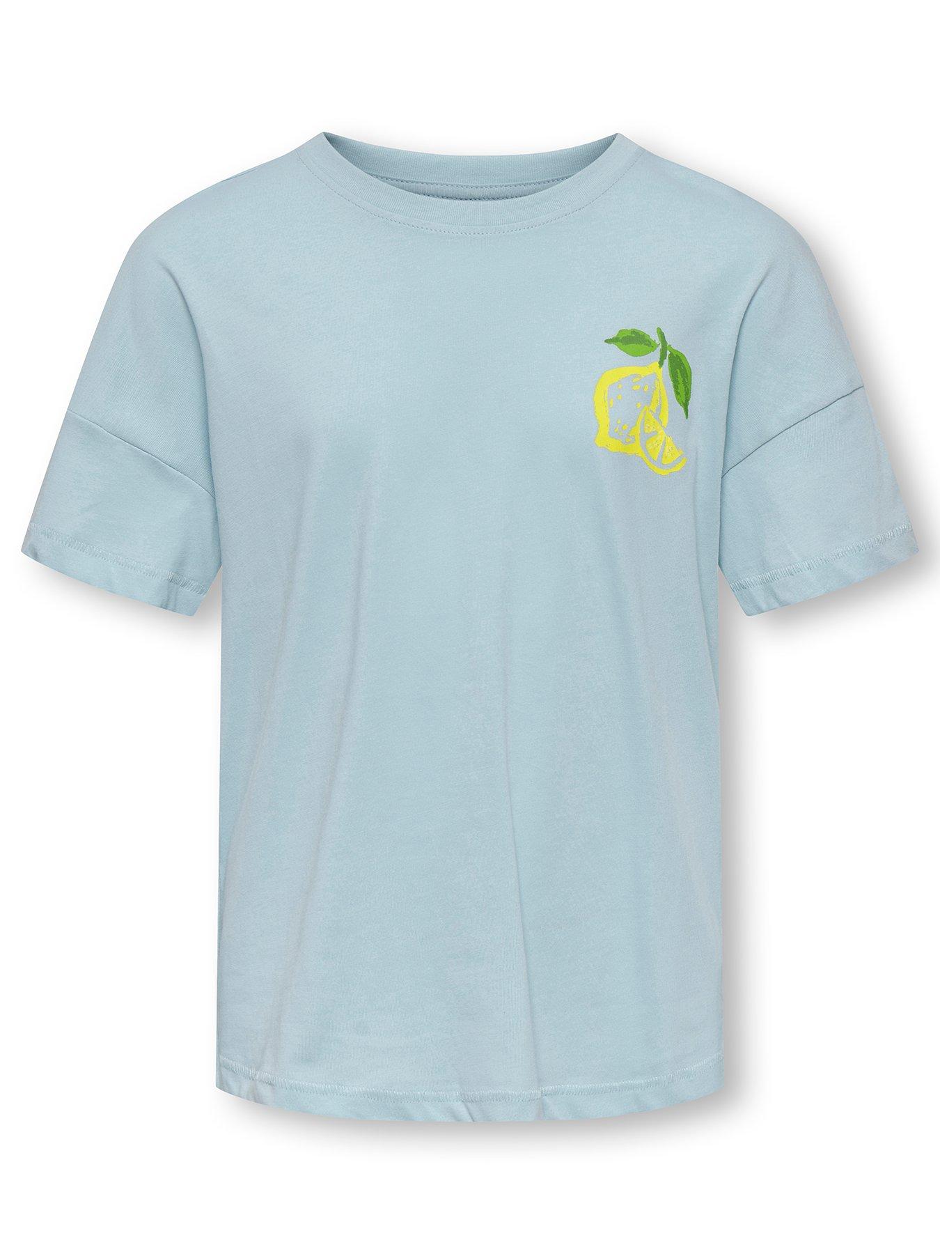 Only Kids Girls Amalfi Coast Short Sleeve T-shirt - Light Blue