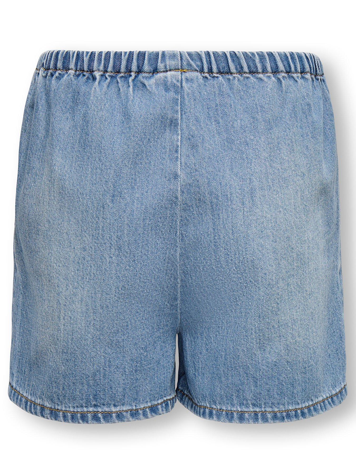 Image 2 of 3 of Only Kids Girls Pull On Denim Shorts - Blue