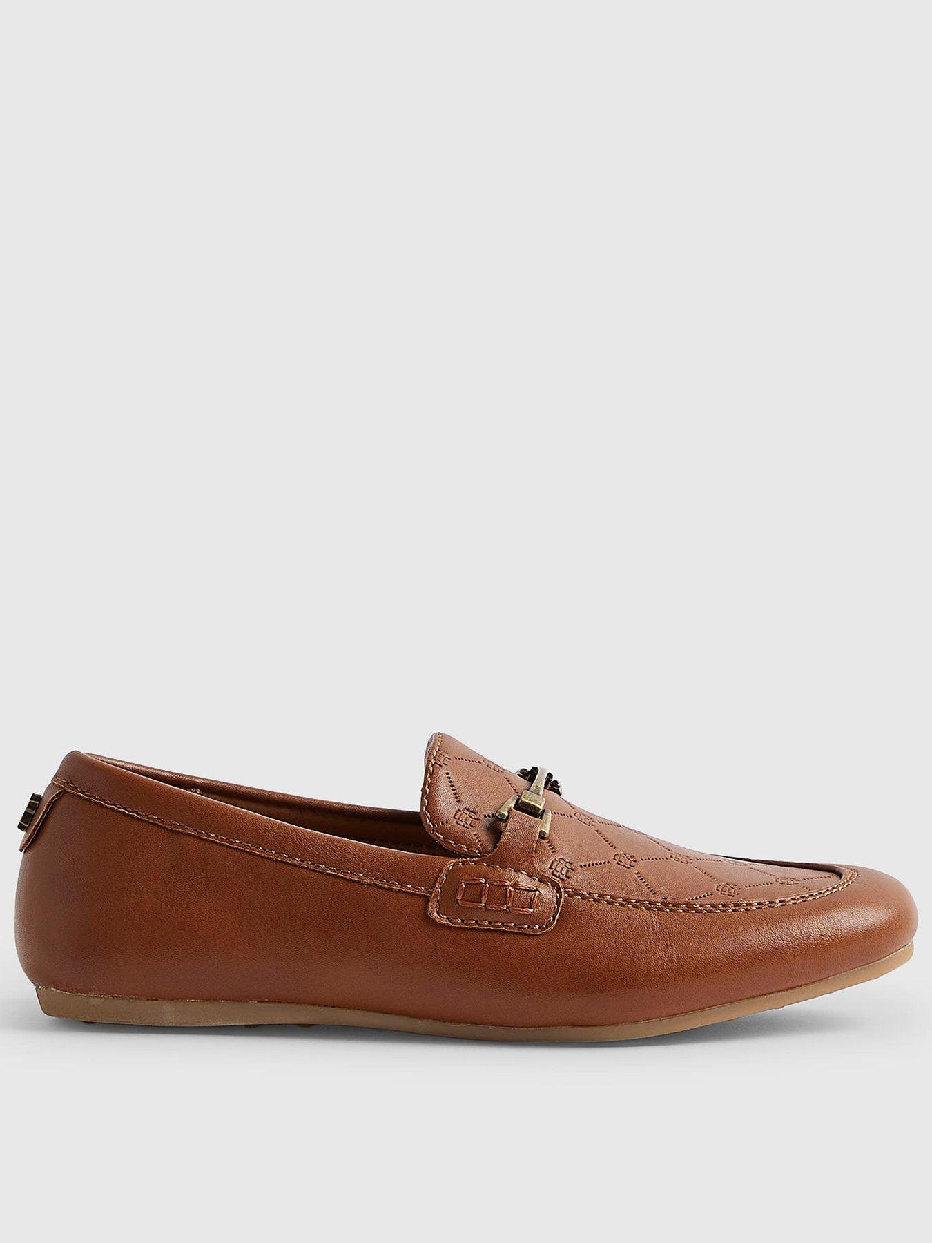 river-island-older-boys-faux-leather-embossed-ri-loafers-brown
