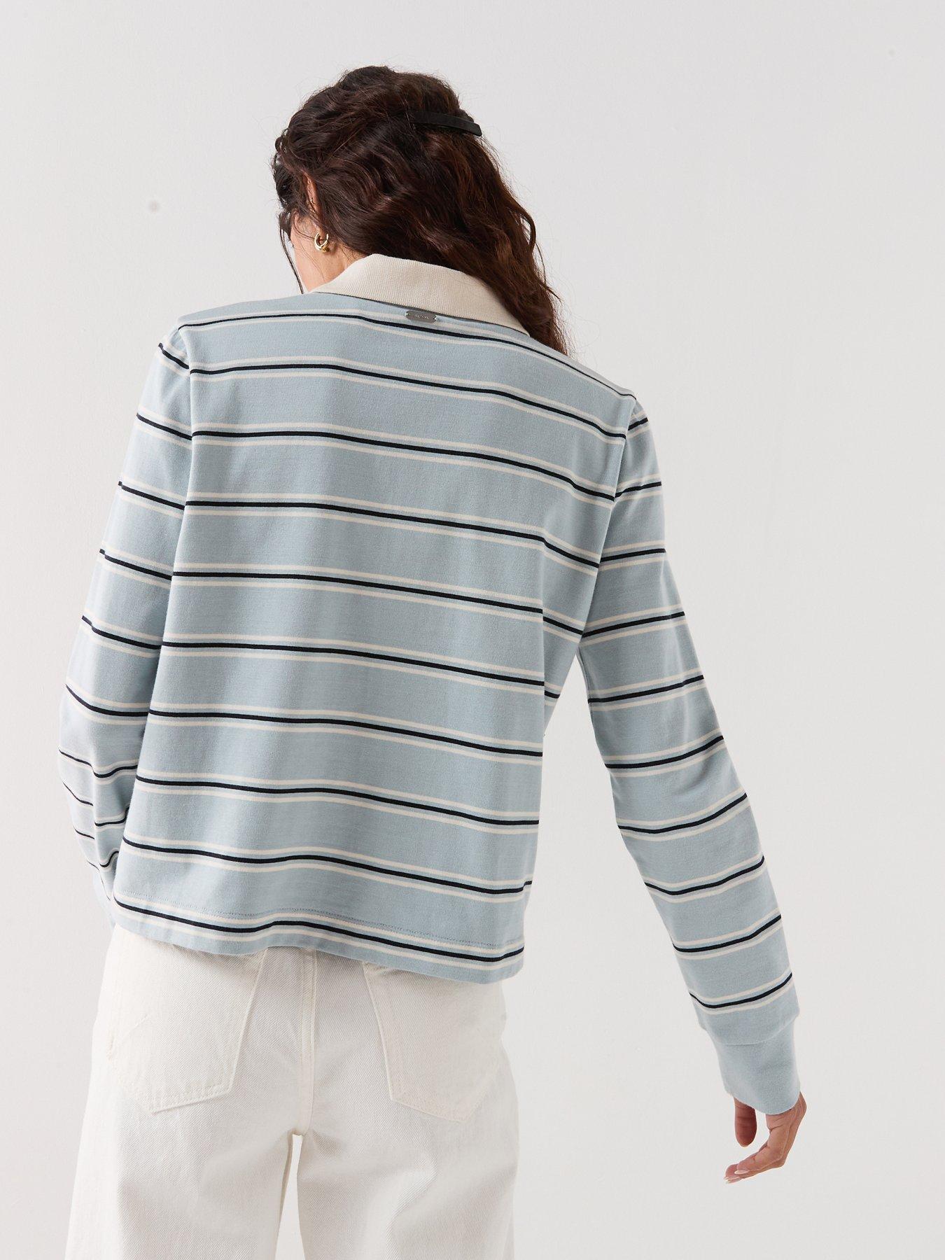 Image 2 of 6 of Barbour Ashwell Long Sleeve Polo Top - Blue