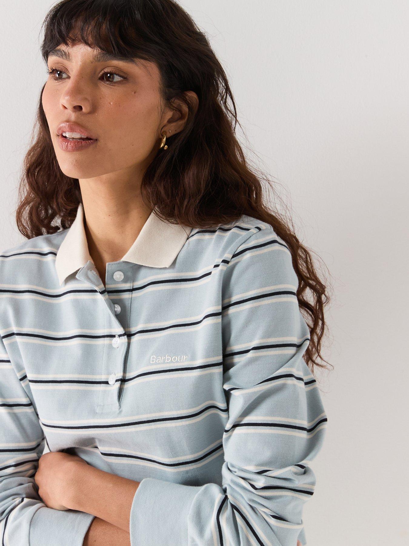Image 5 of 6 of Barbour Ashwell Long Sleeve Polo Top - Blue