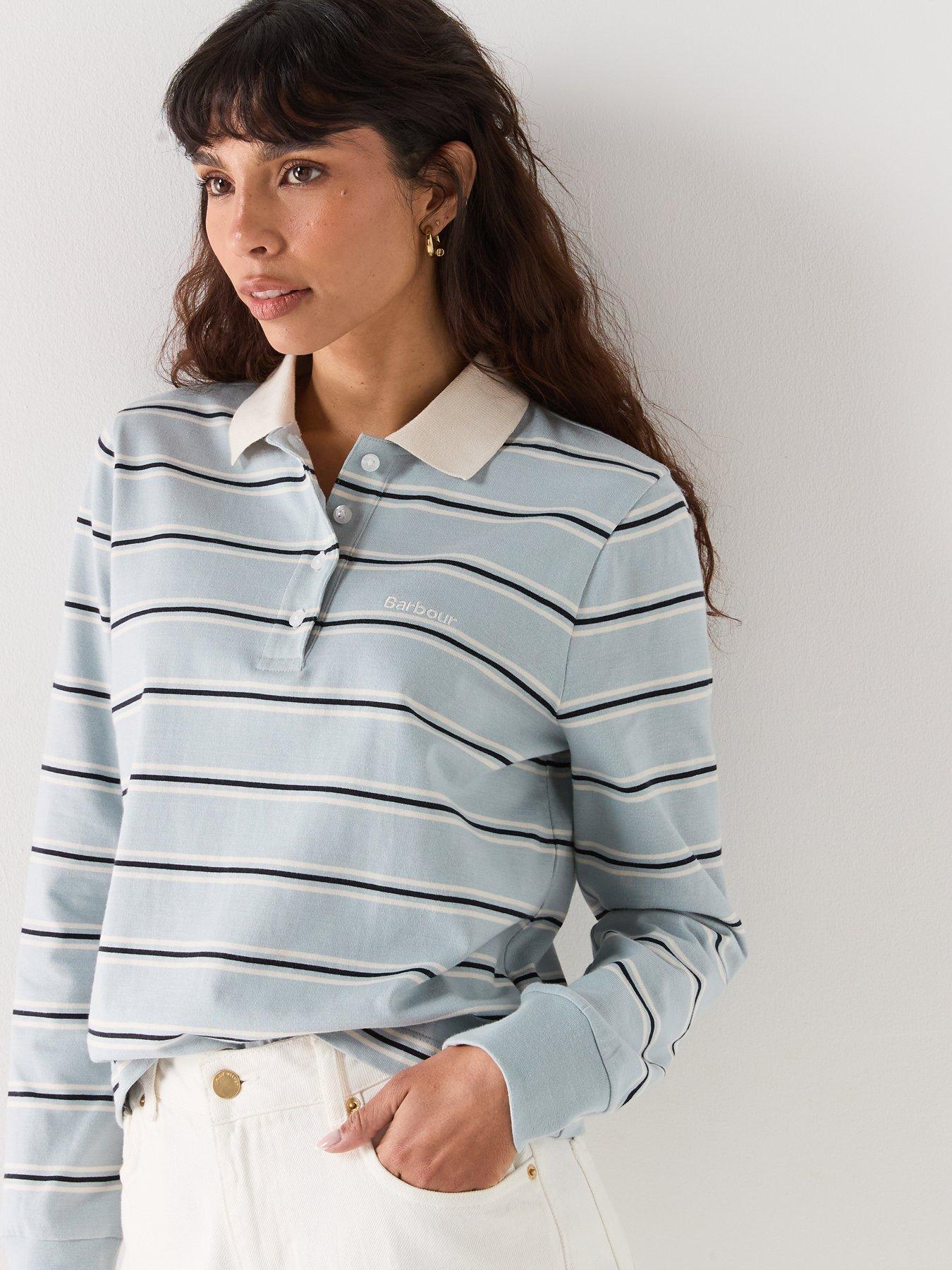 Image 6 of 6 of Barbour Ashwell Long Sleeve Polo Top - Blue