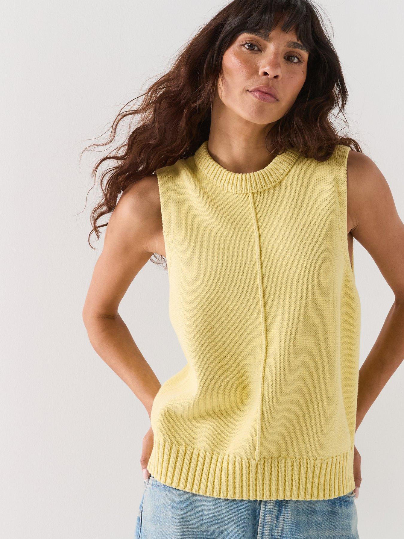 Barbour Avon Knitted Vest - Citrus Yellow
