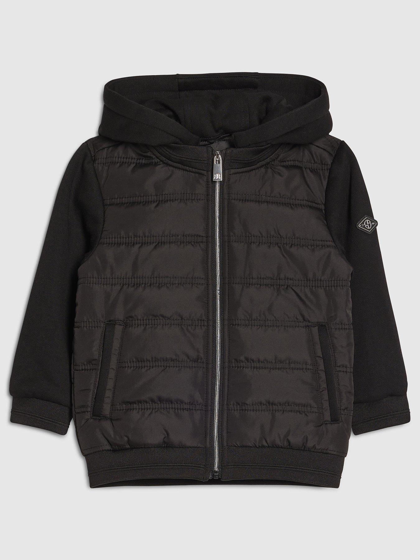 river-island-mini-boys-zip-hooded-hybrid-jacket-black